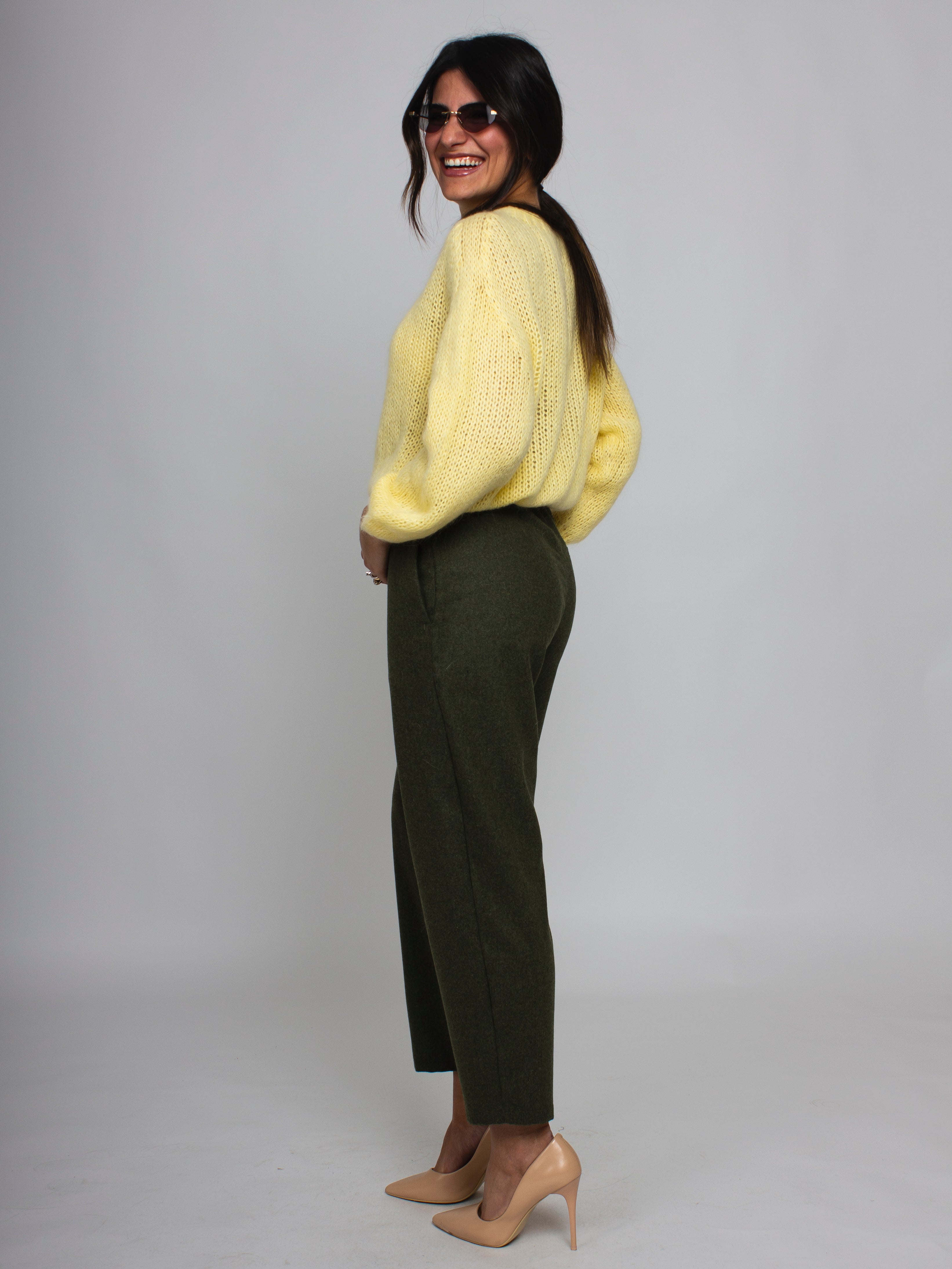 Pantalone flanella misto lana elastico dietro Vicolo