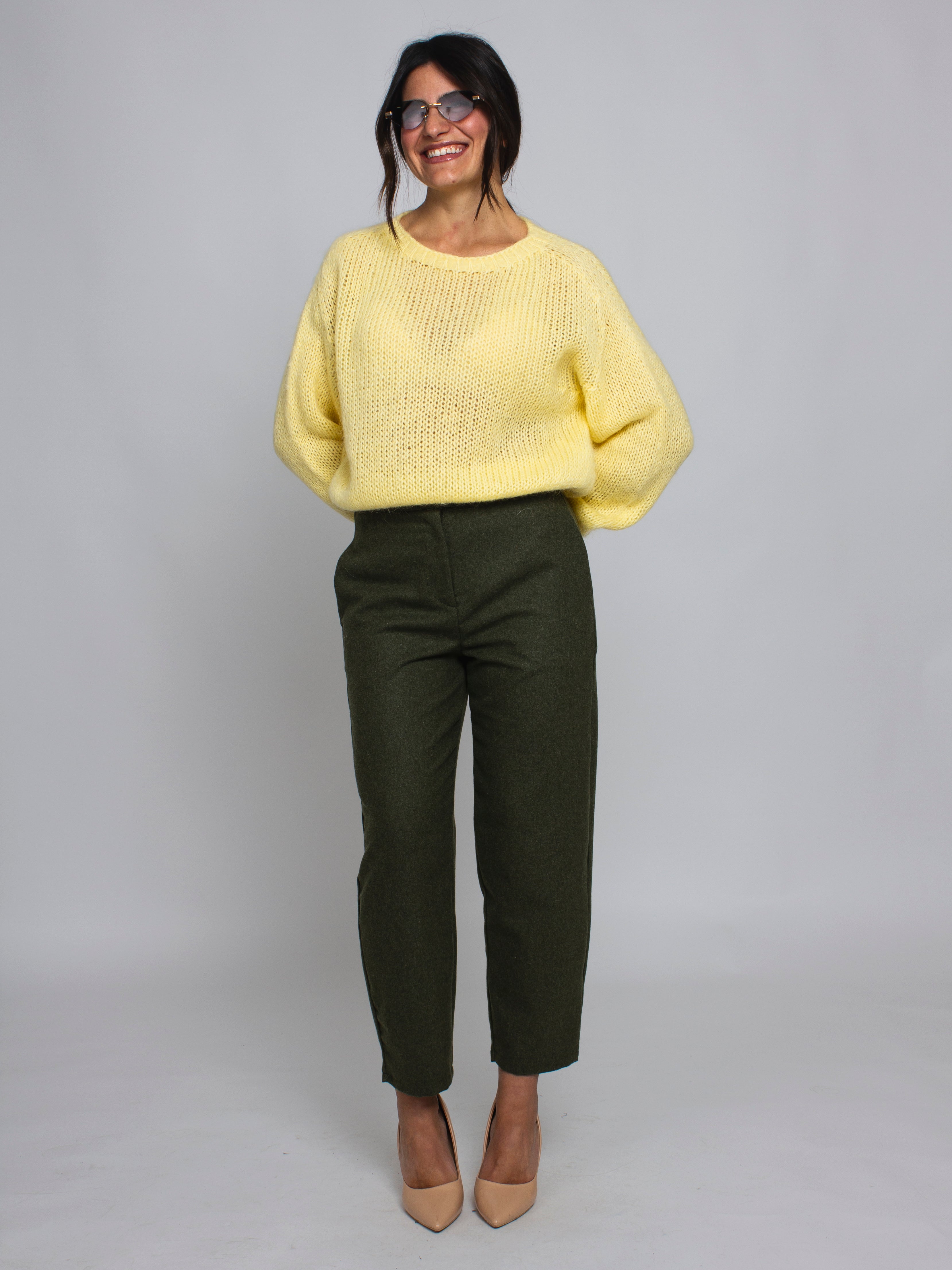 Pantalone flanella misto lana elastico dietro Vicolo