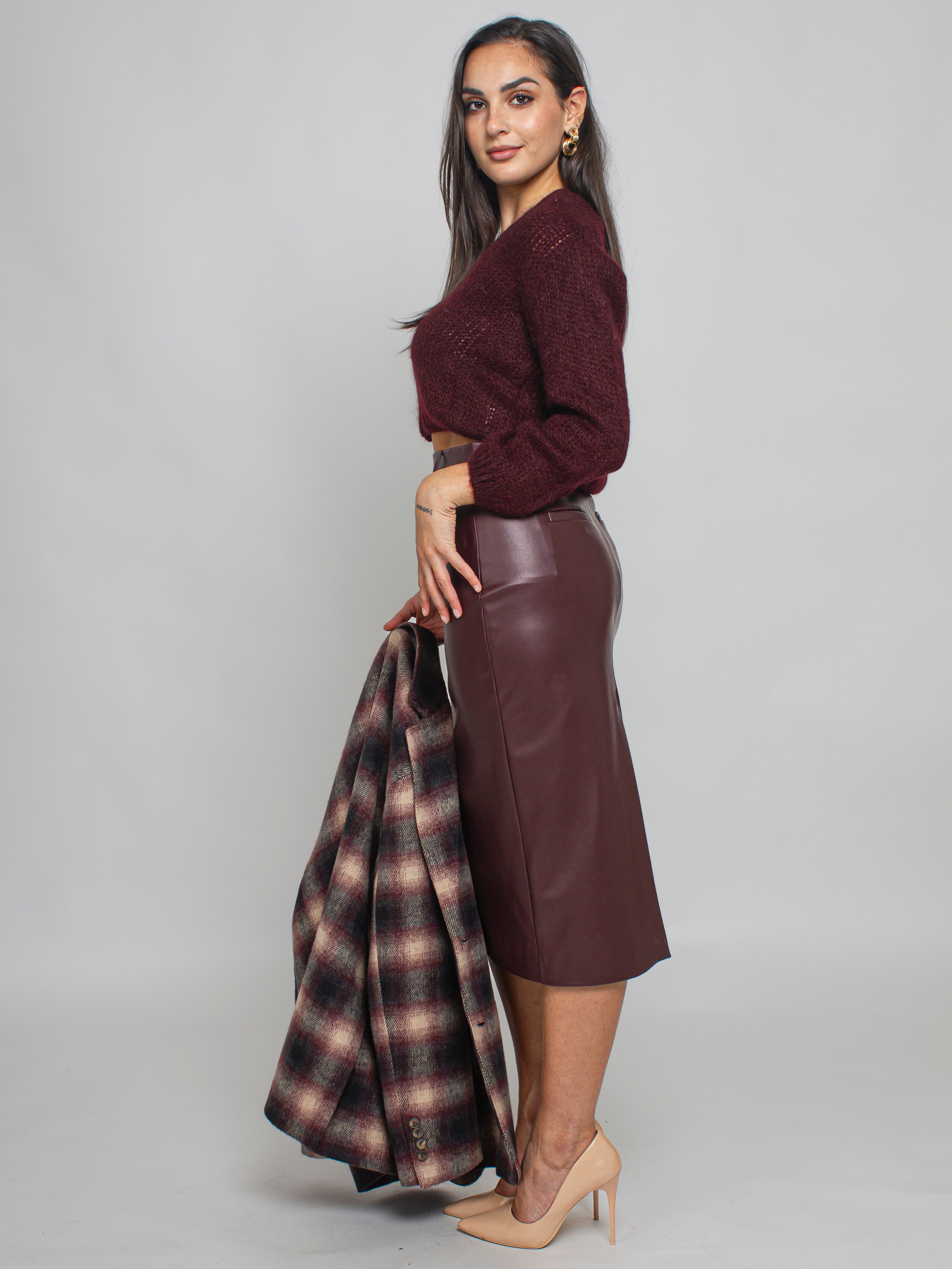 Gonna longuette ecopelle Vicolo