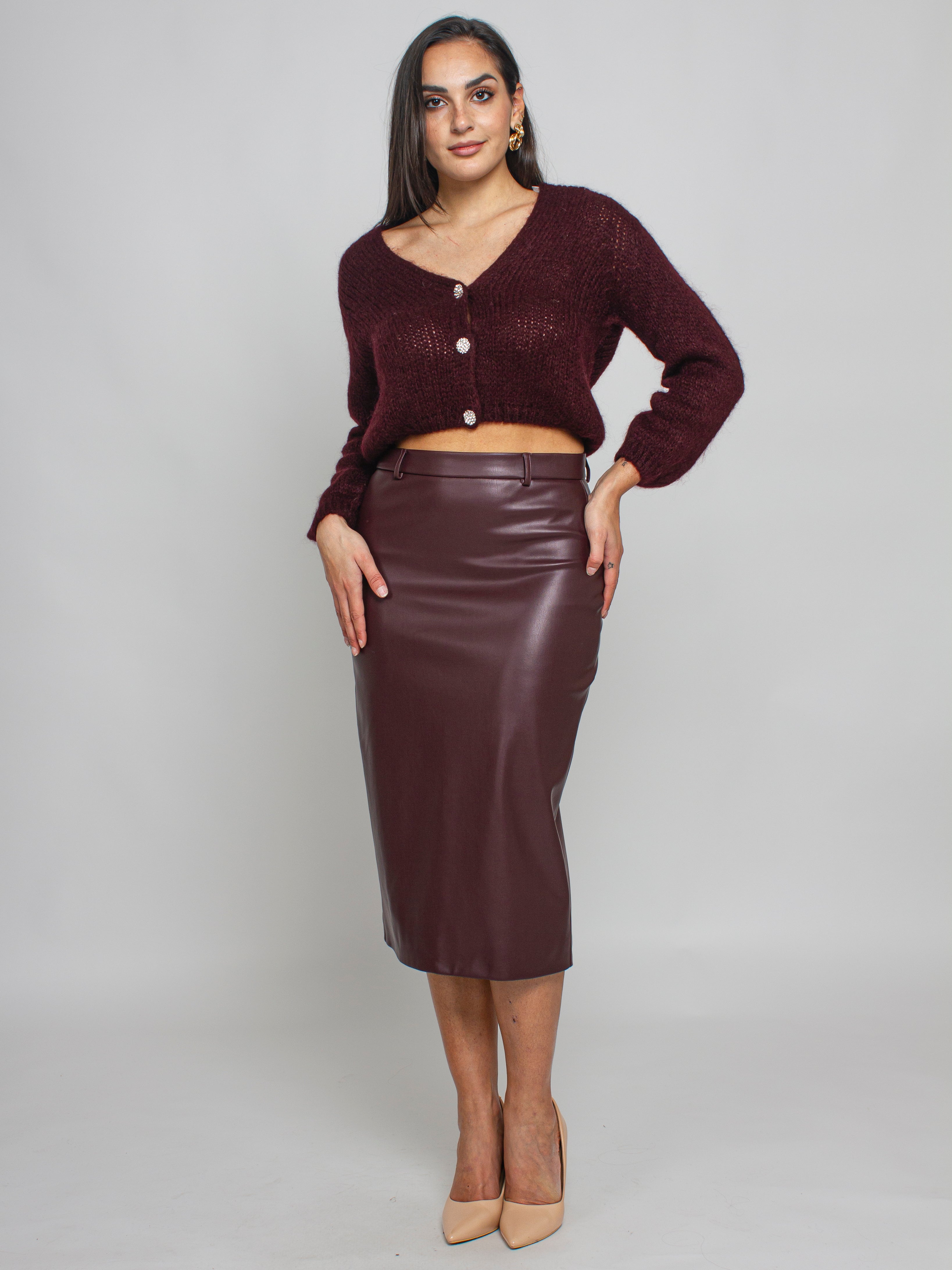 Gonna longuette ecopelle Vicolo