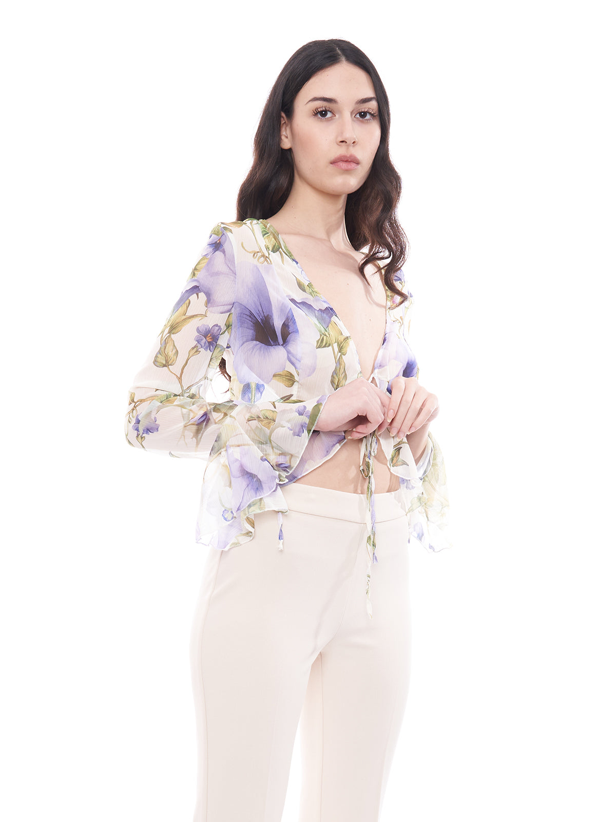 Blusa fiorata Rinascimento