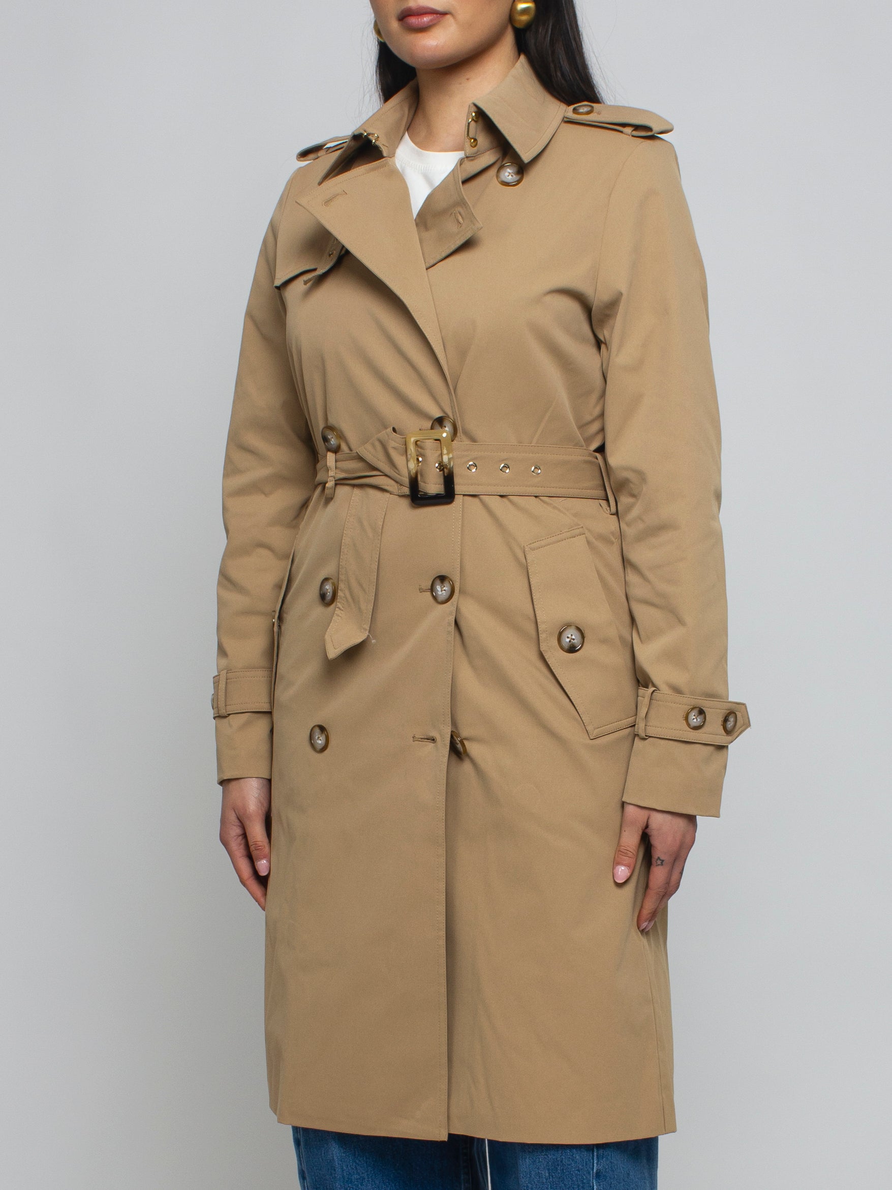 Trench doppiopetto con cintura Rinascimento