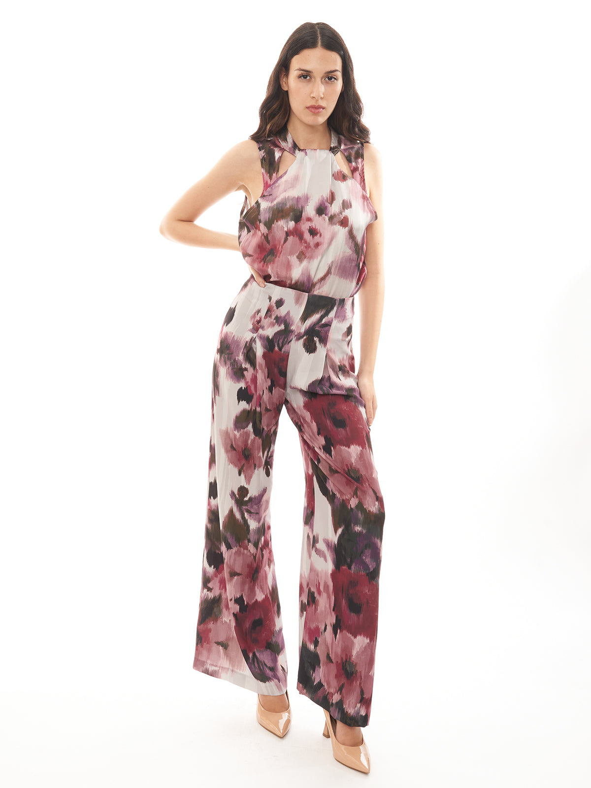 Pantalone stampa floreale Rinascimento