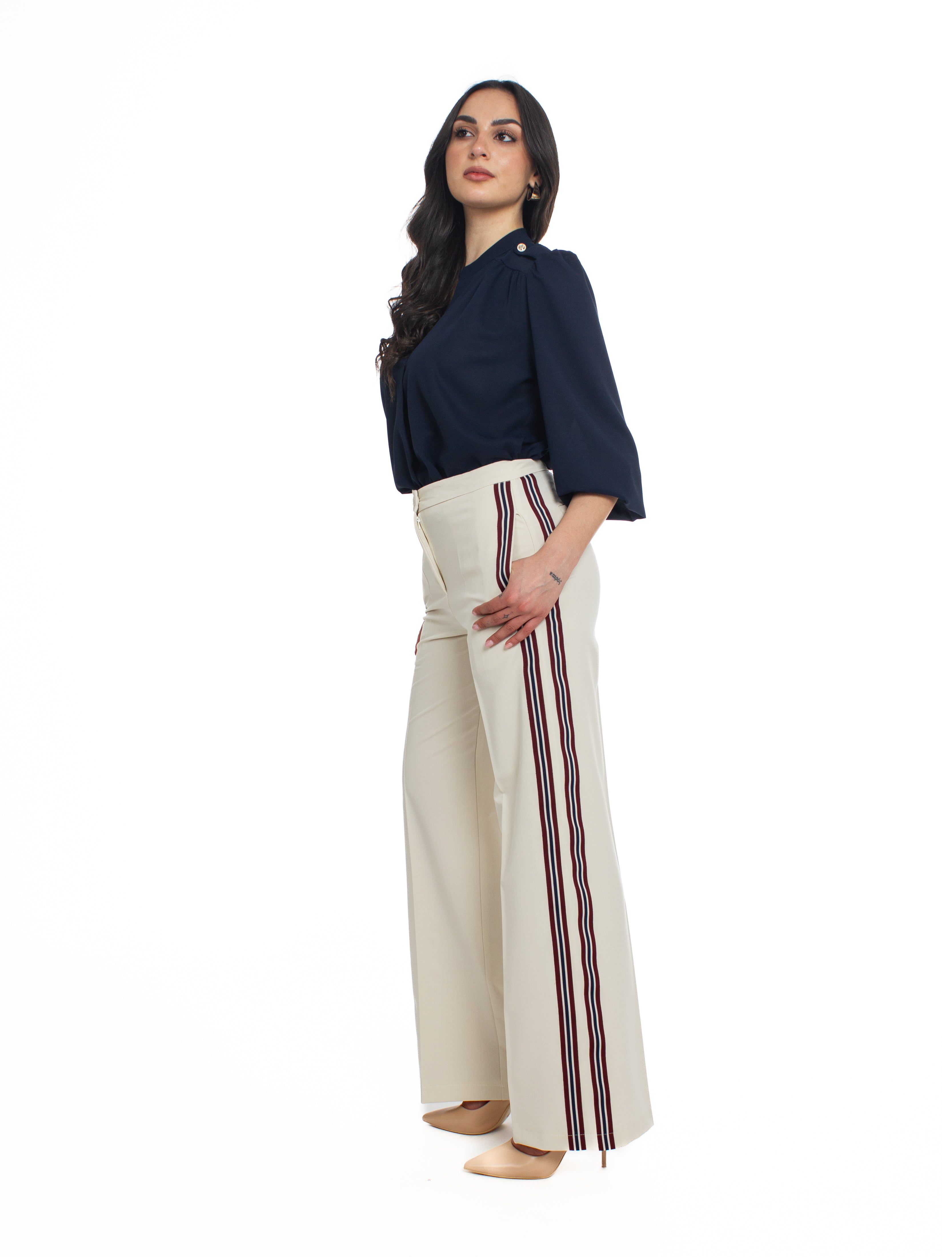 Pantalone a palazzo con bande laterali Vicolo