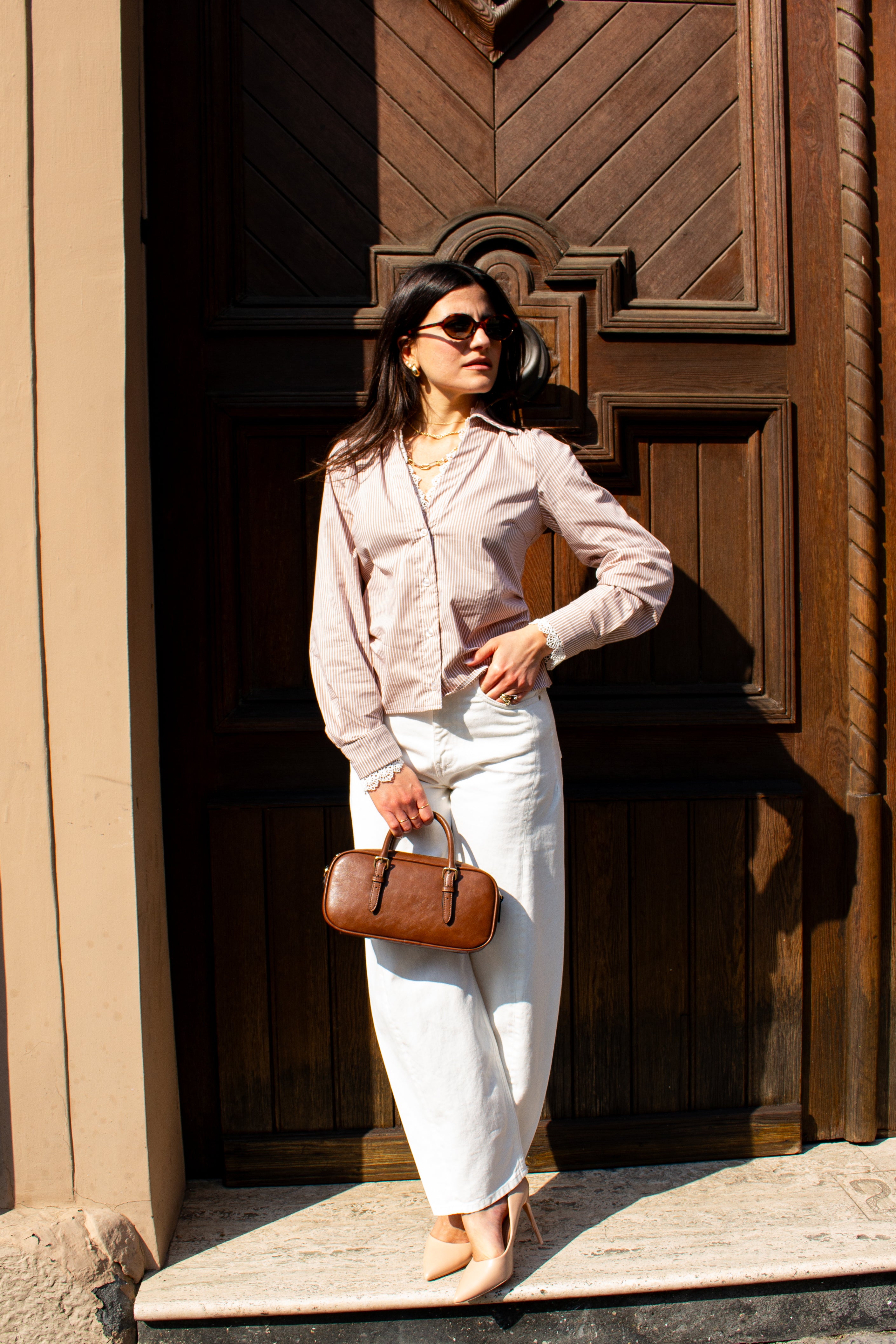 Camicia Righe e Merletto Le Streghe