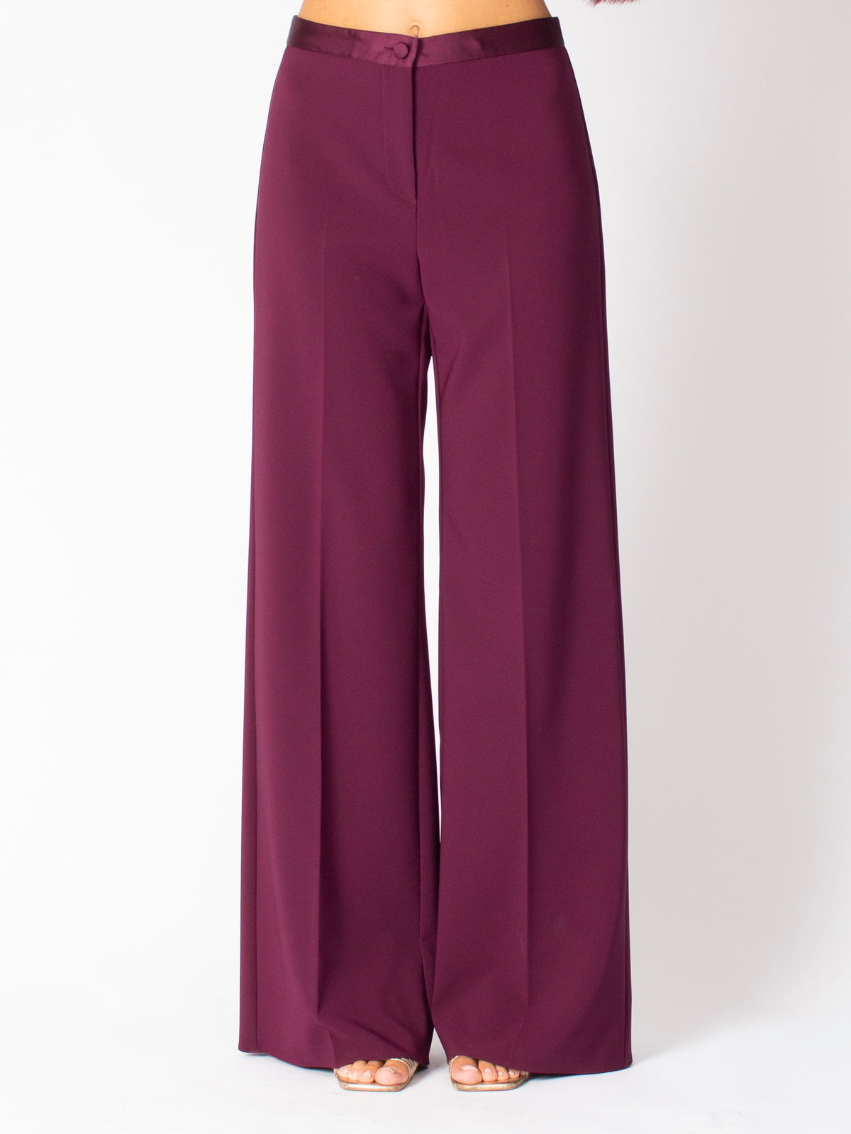Pantalone in Tessuto Tecnico con Dettagli in Raso Rinascimento