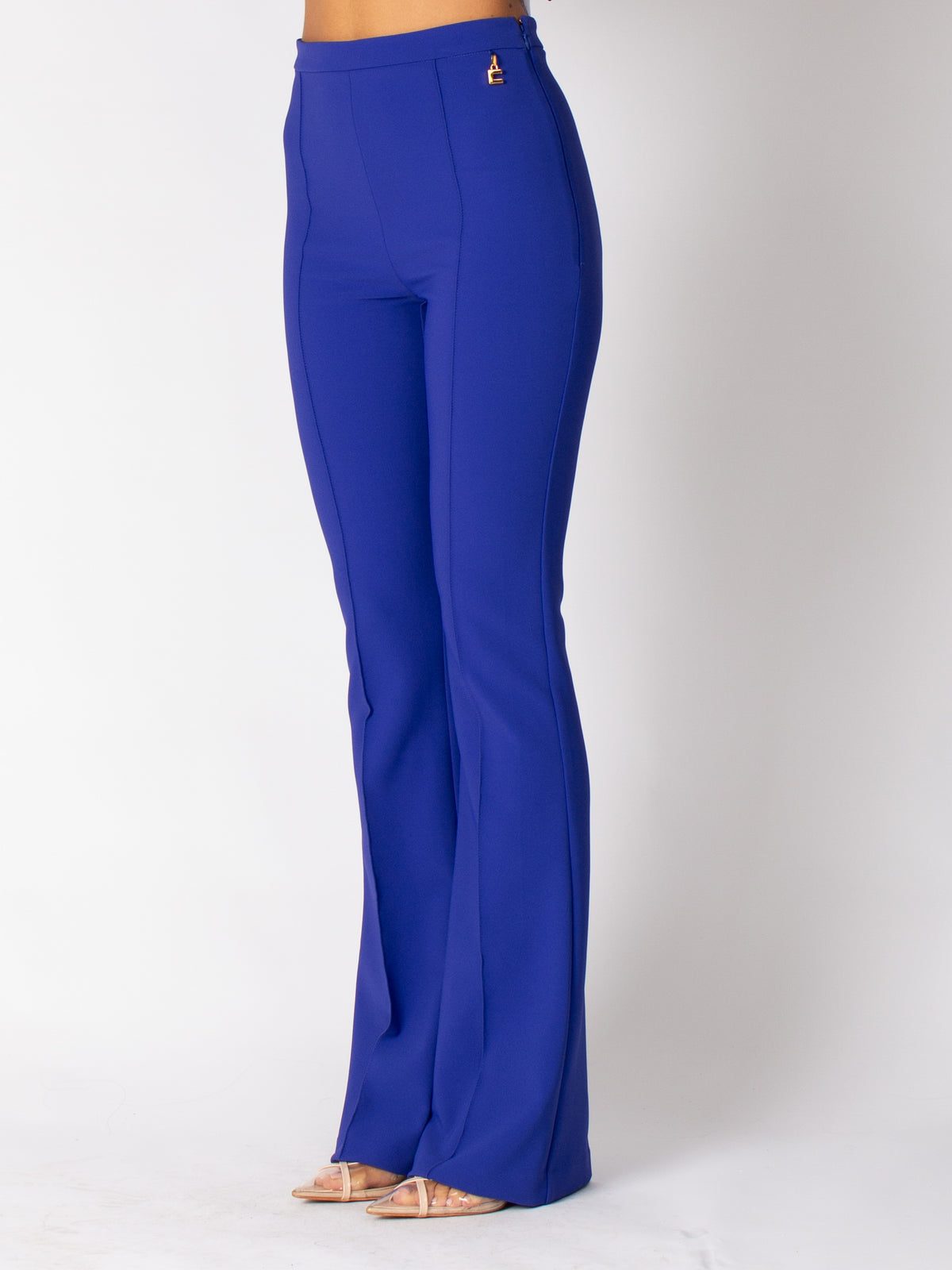 Pantalone palazzo in crêpe stretch con charms Elisabetta Franchi