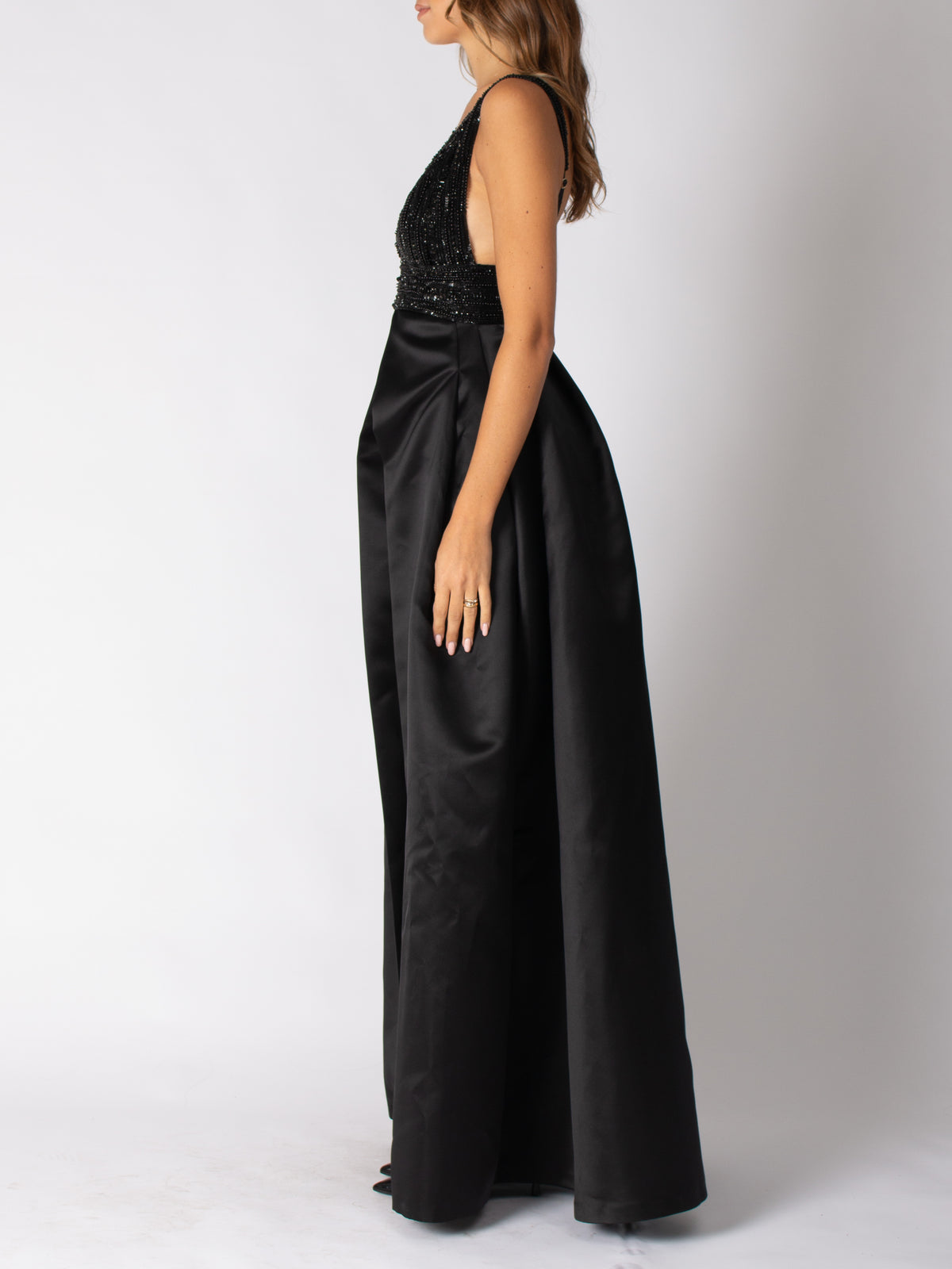 Abito red carpet in duchesse con paillettes Elisabetta Franchi