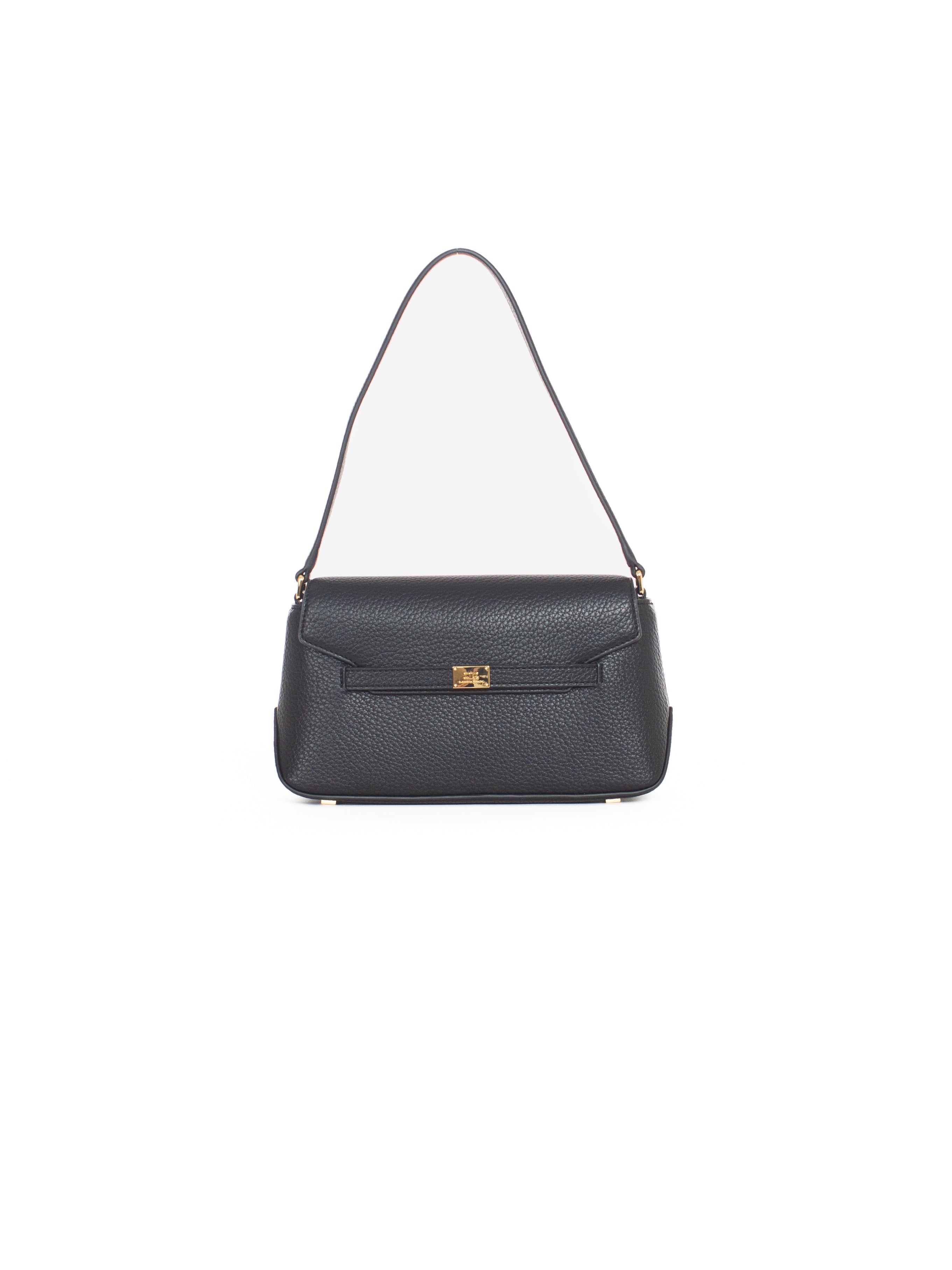 Borsa a spalla con placca logo Elisabetta Franchi