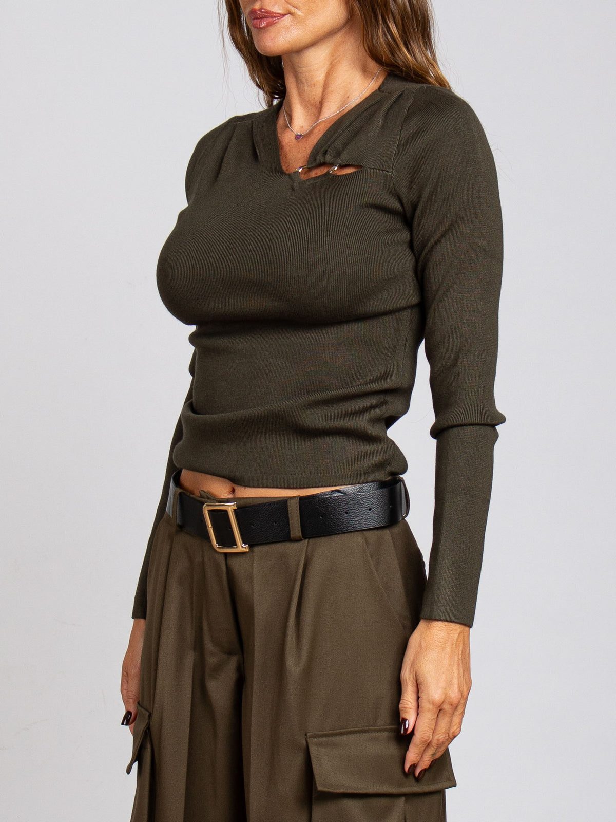 Maglia scollo con fibia Vero Moda