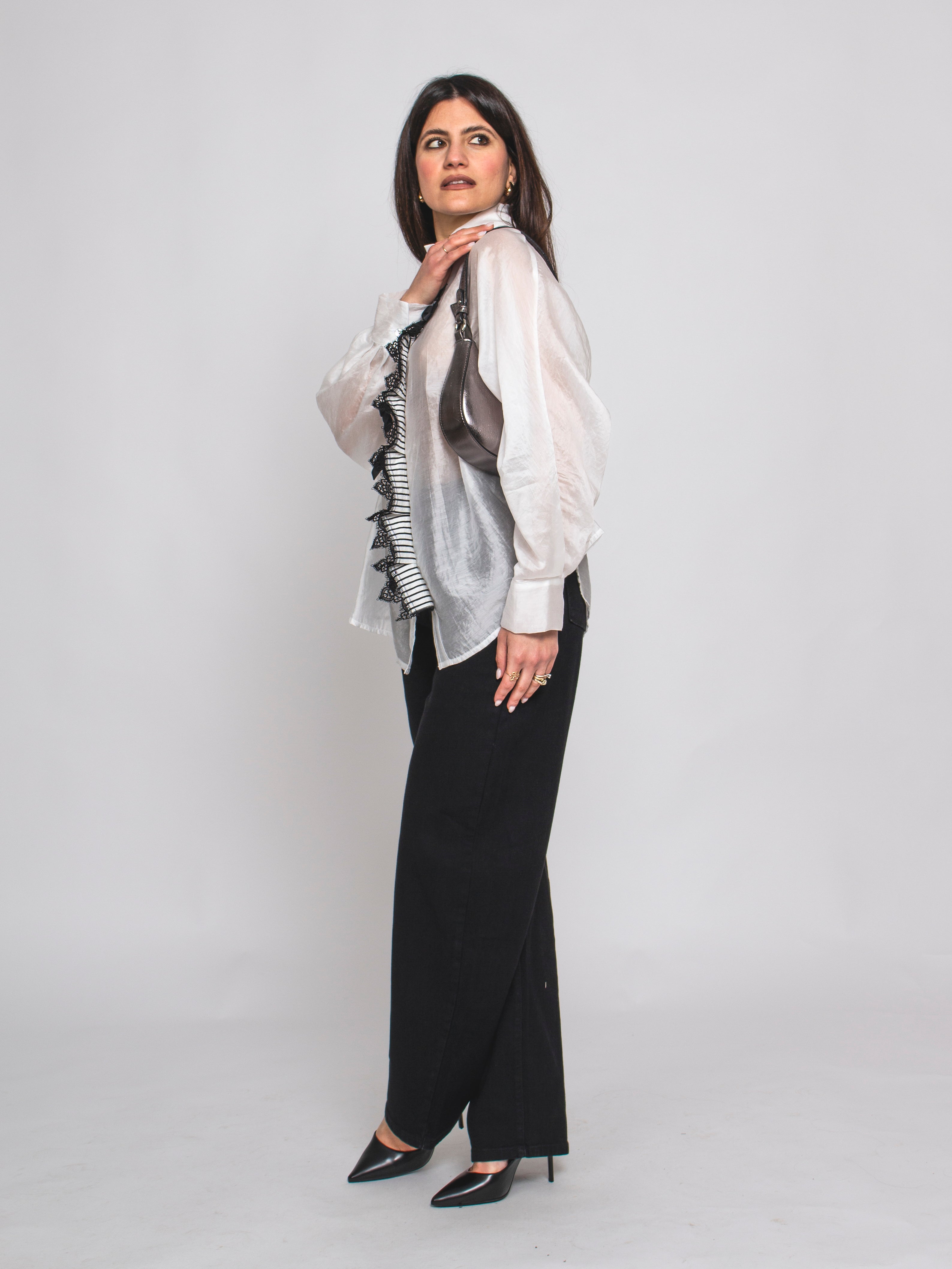Camicia con Voilant e Pizzo Le Streghe