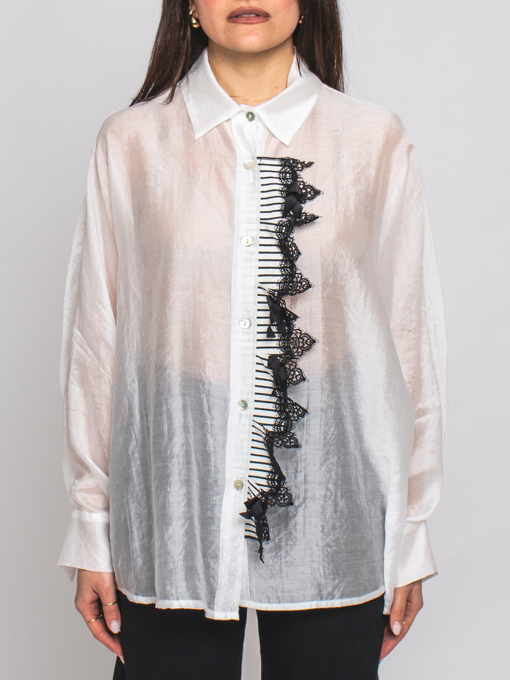 Camicia con Voilant e Pizzo Le Streghe