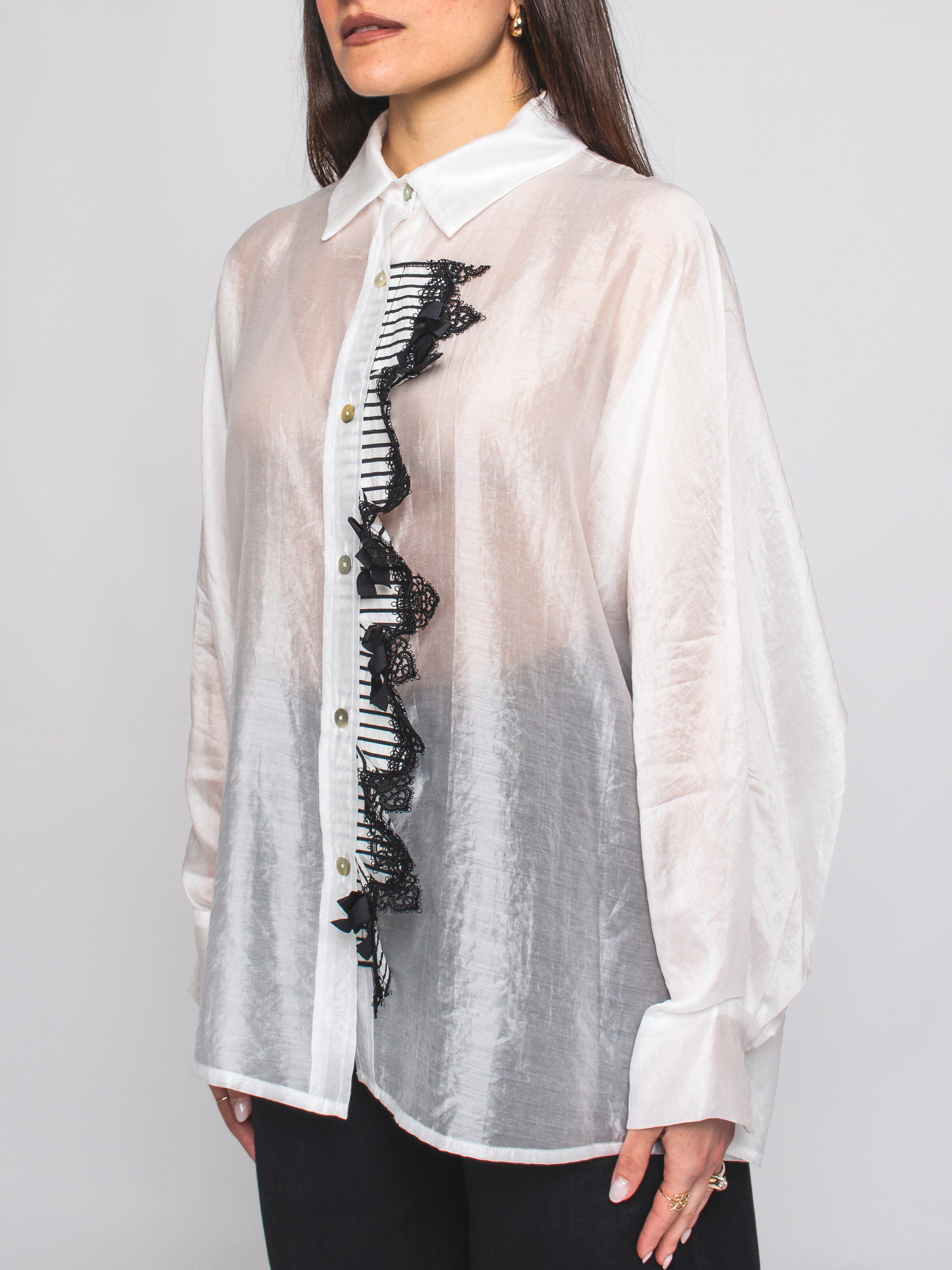 Camicia con Voilant e Pizzo Le Streghe