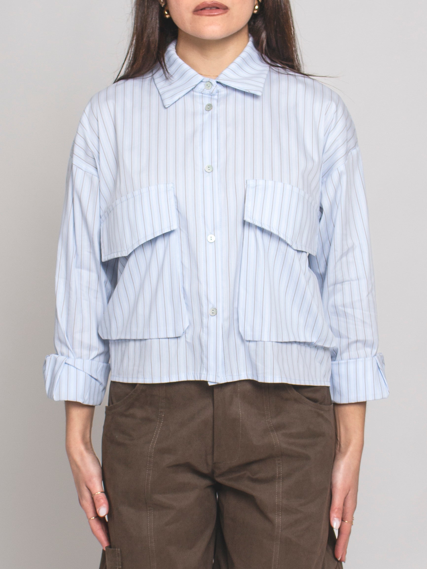 Camicia crop con tasconi Le Streghe