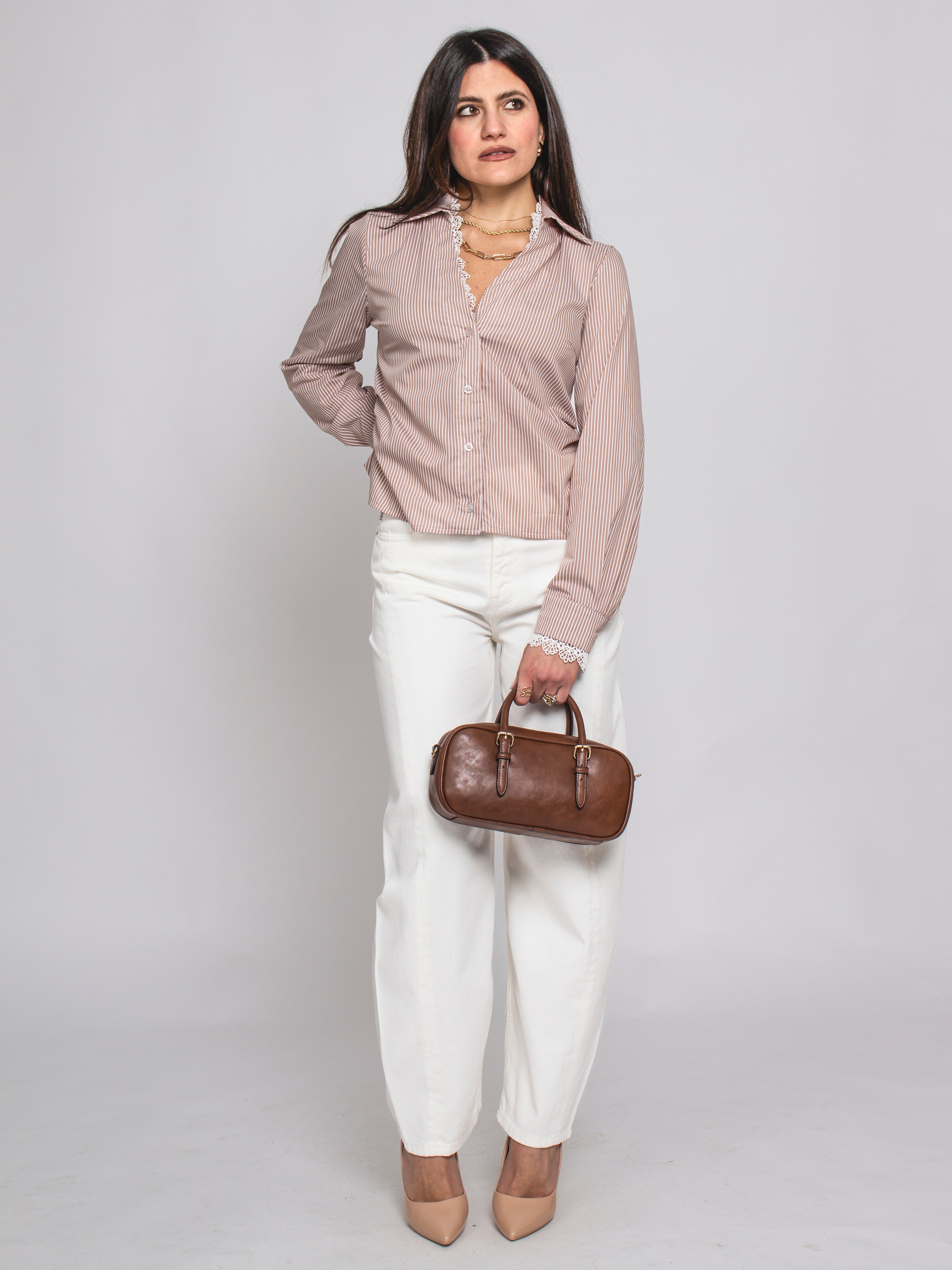 Camicia Righe e Merletto Le Streghe