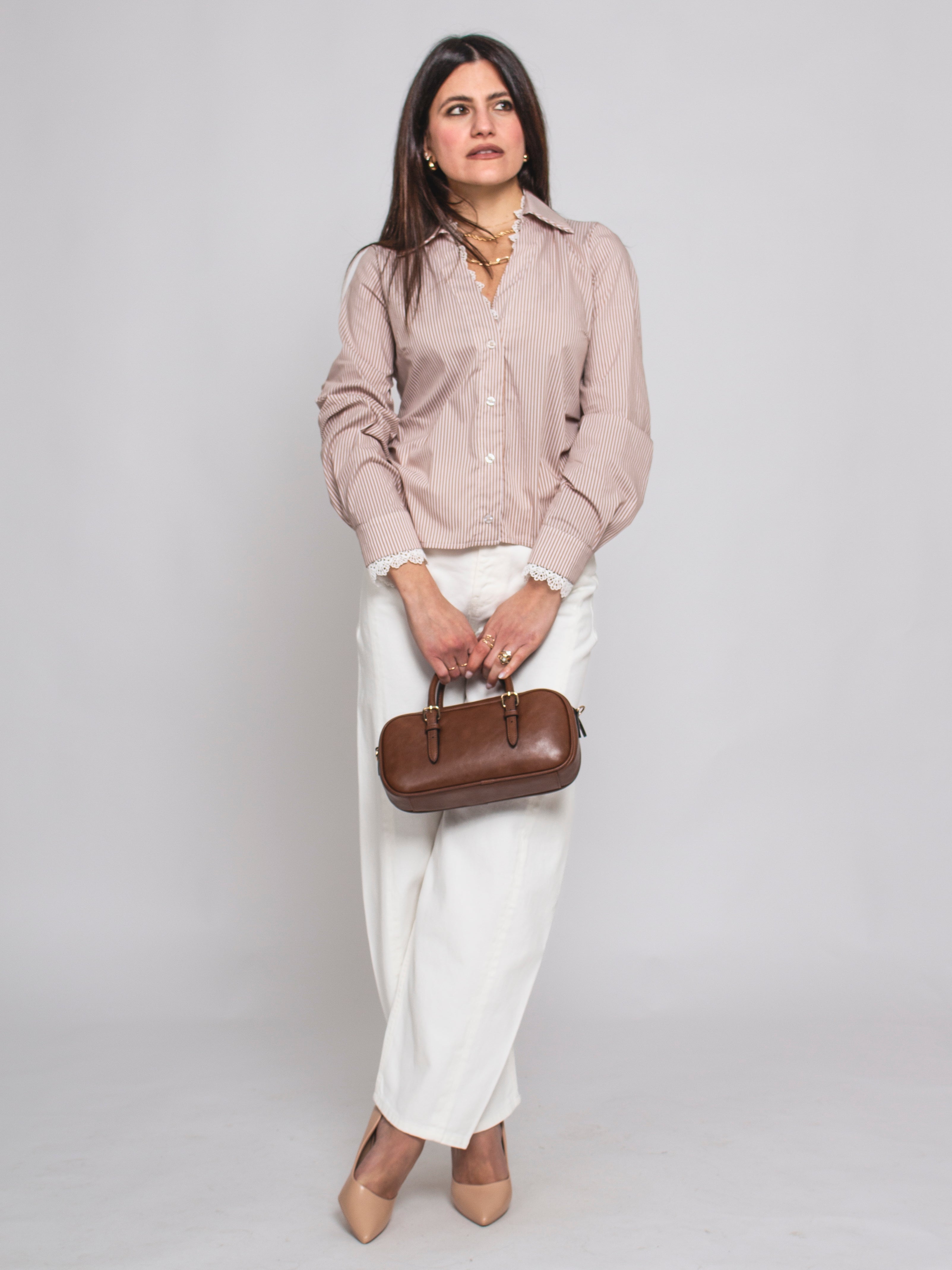 Camicia Righe e Merletto Le Streghe