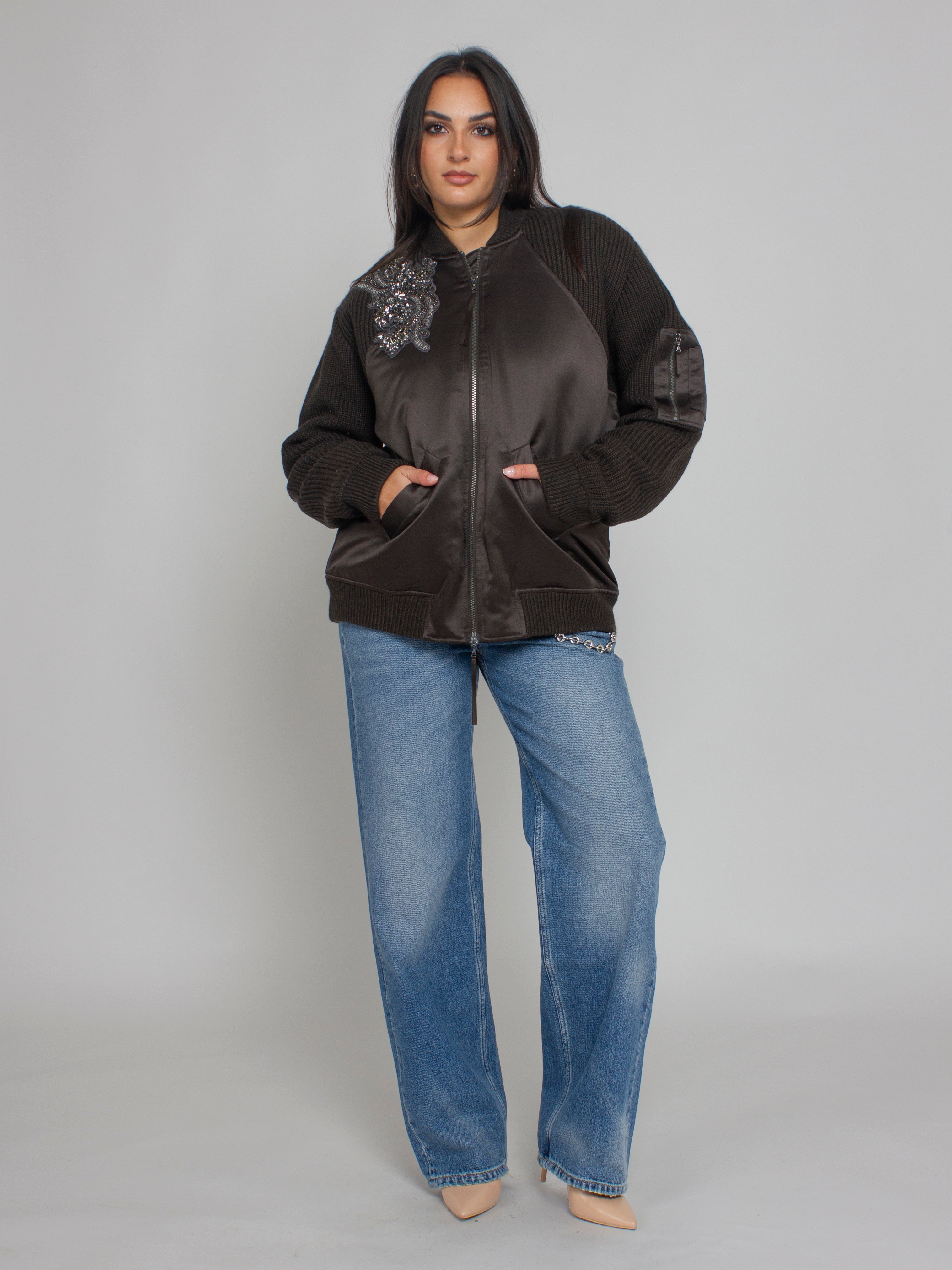 Bomber in maglia e duchesse Blugirl