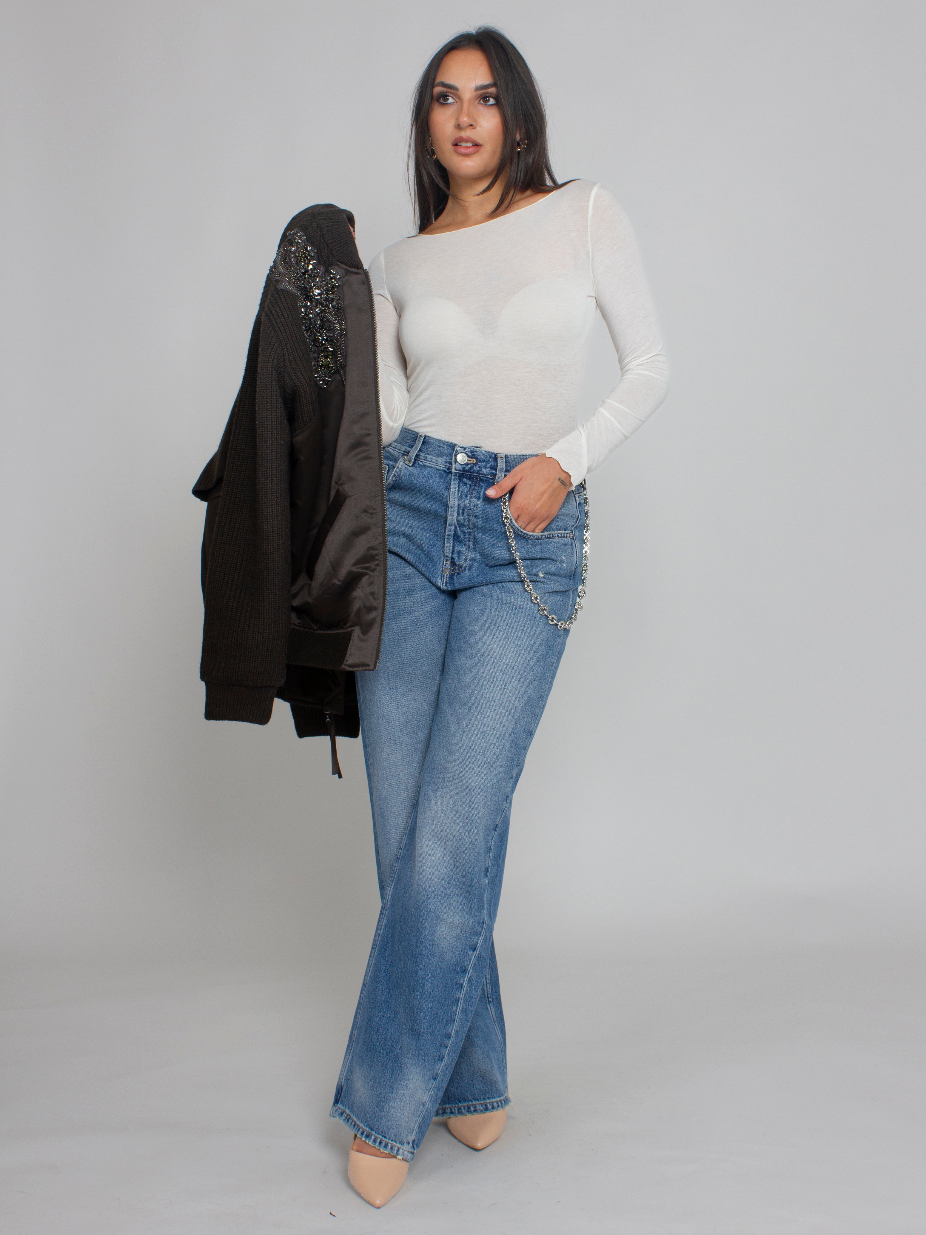 Jeans gamba dritta con catena Vicolo