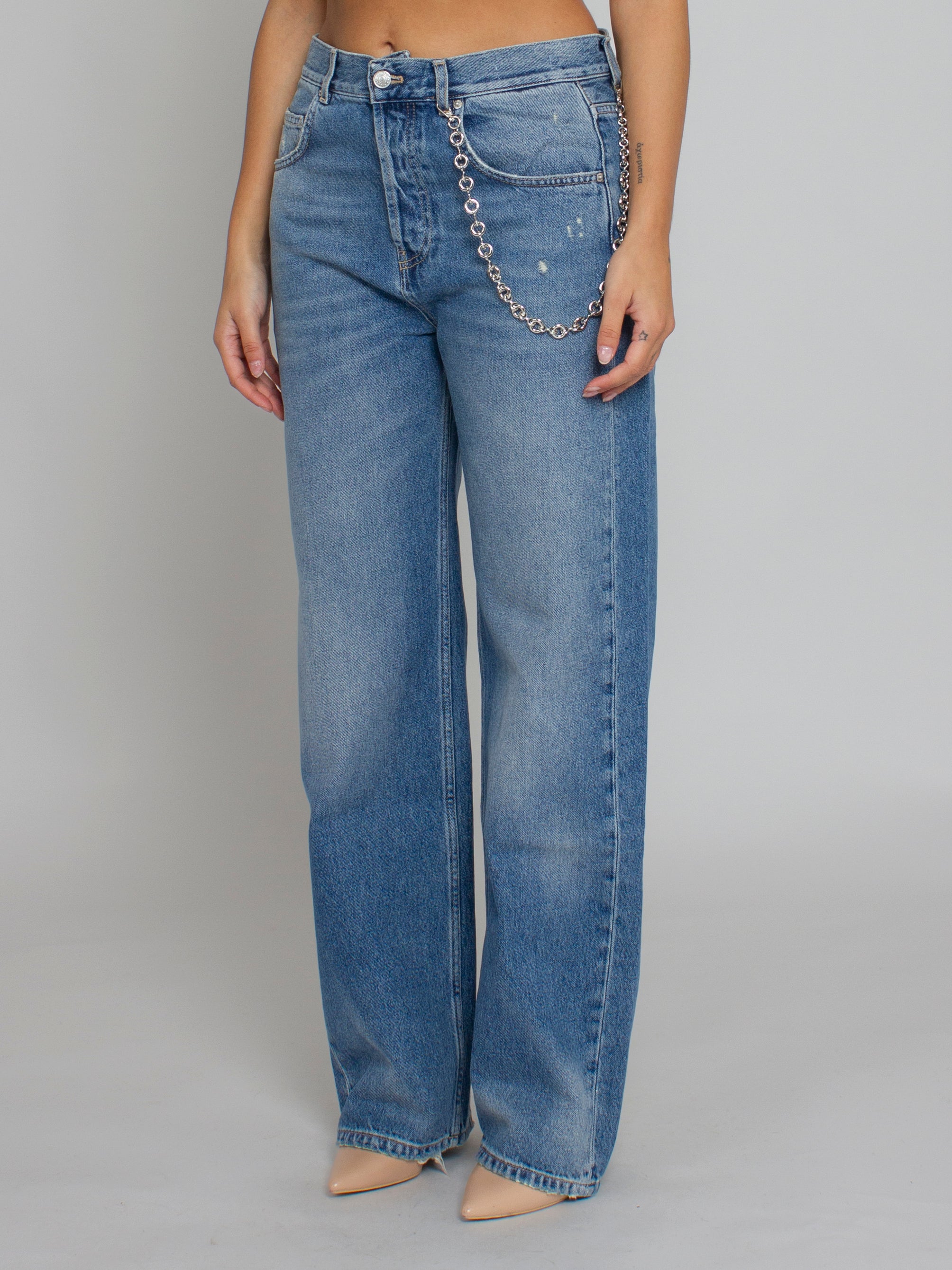 Jeans gamba dritta con catena Vicolo