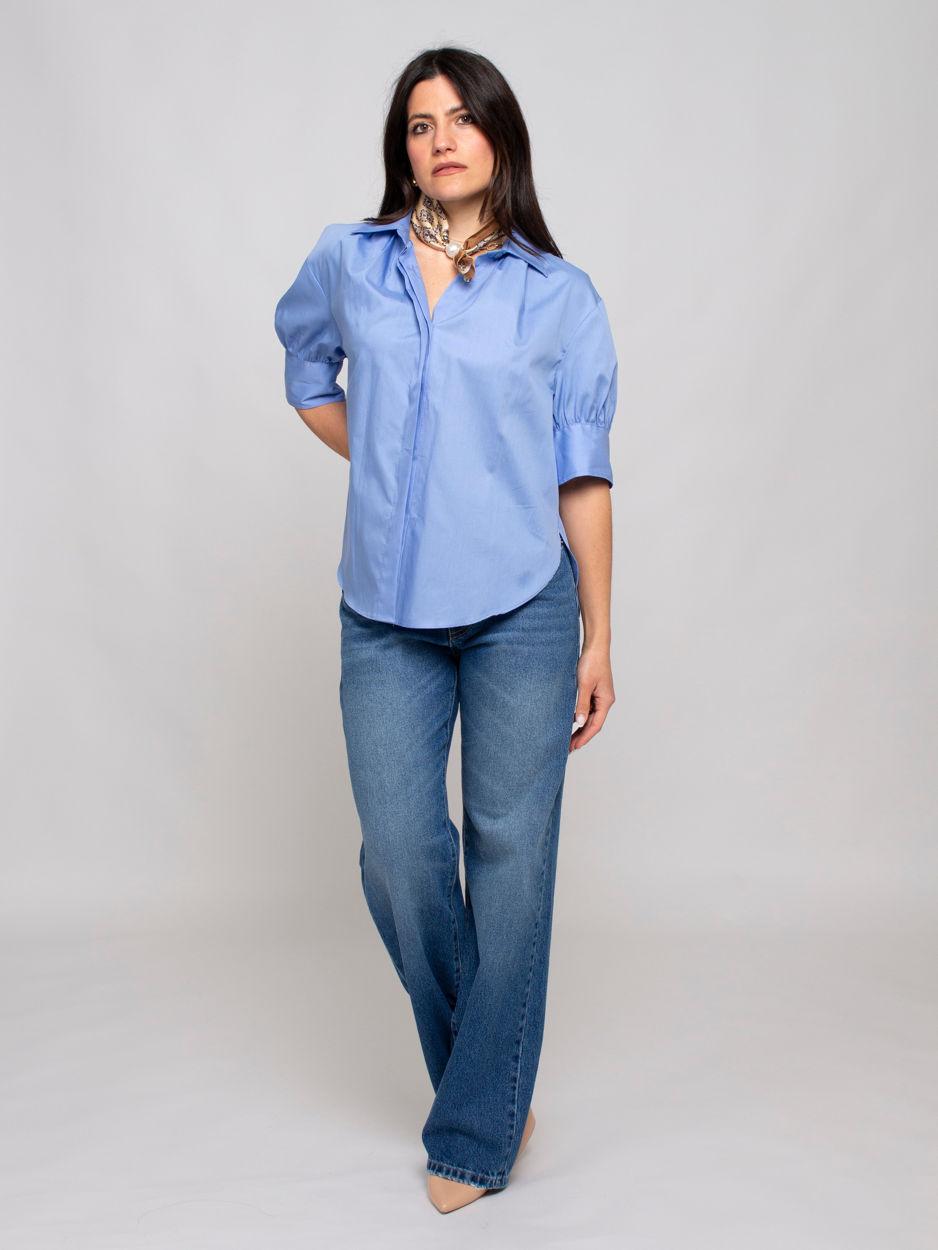 Camicia manica corta arricciata Vicolo