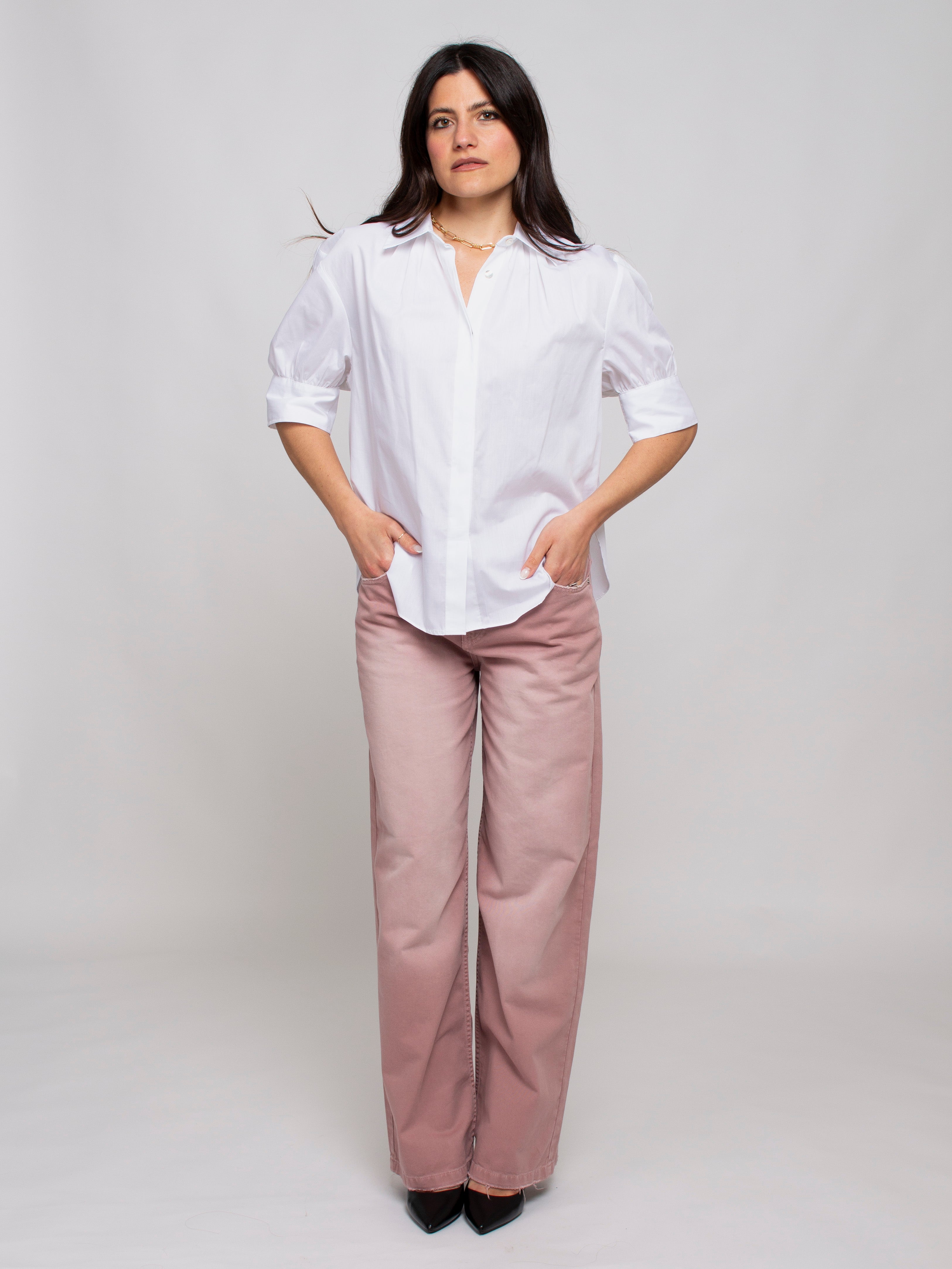 Camicia manica corta arricciata Vicolo