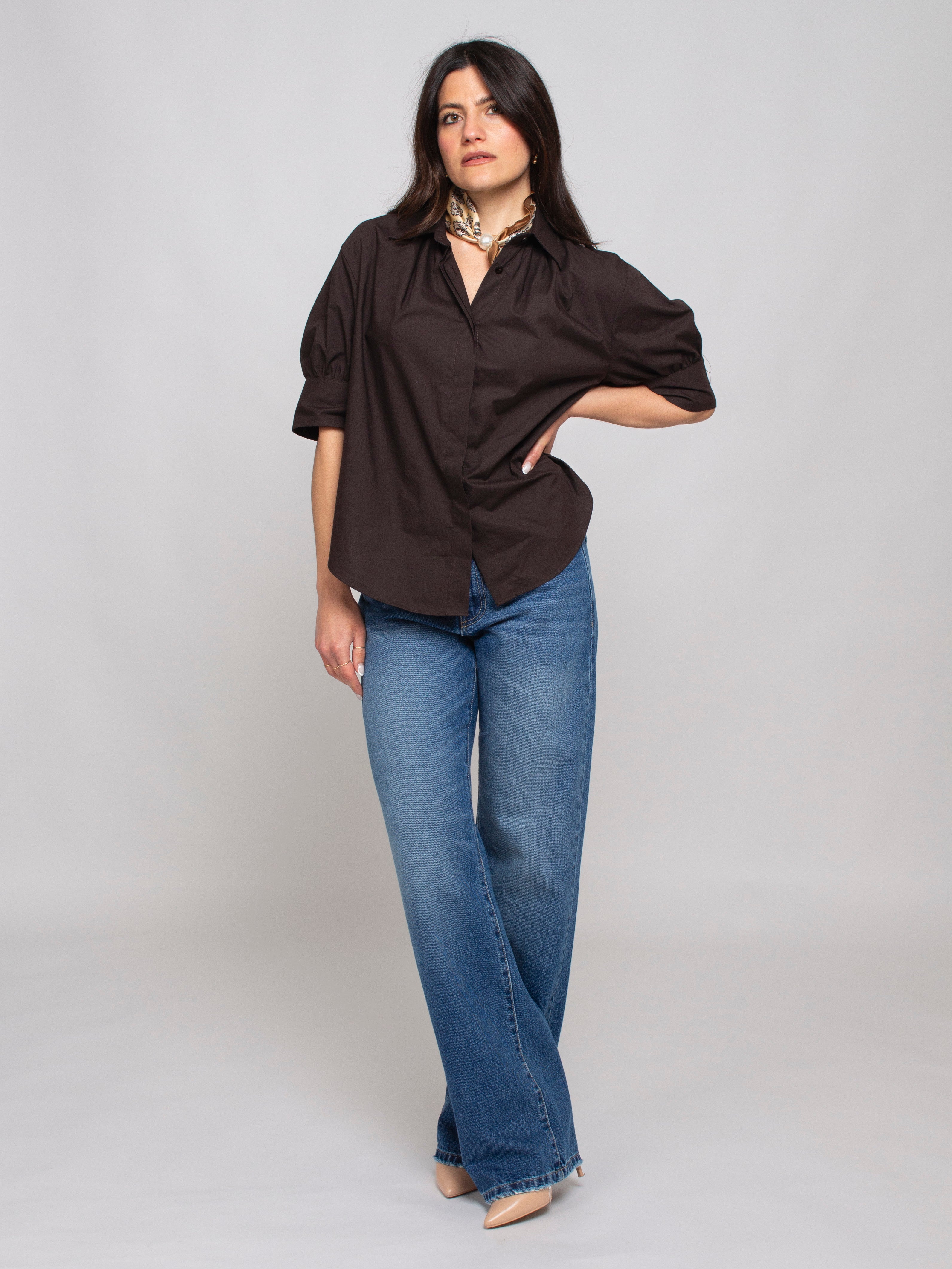 Camicia manica corta arricciata Vicolo