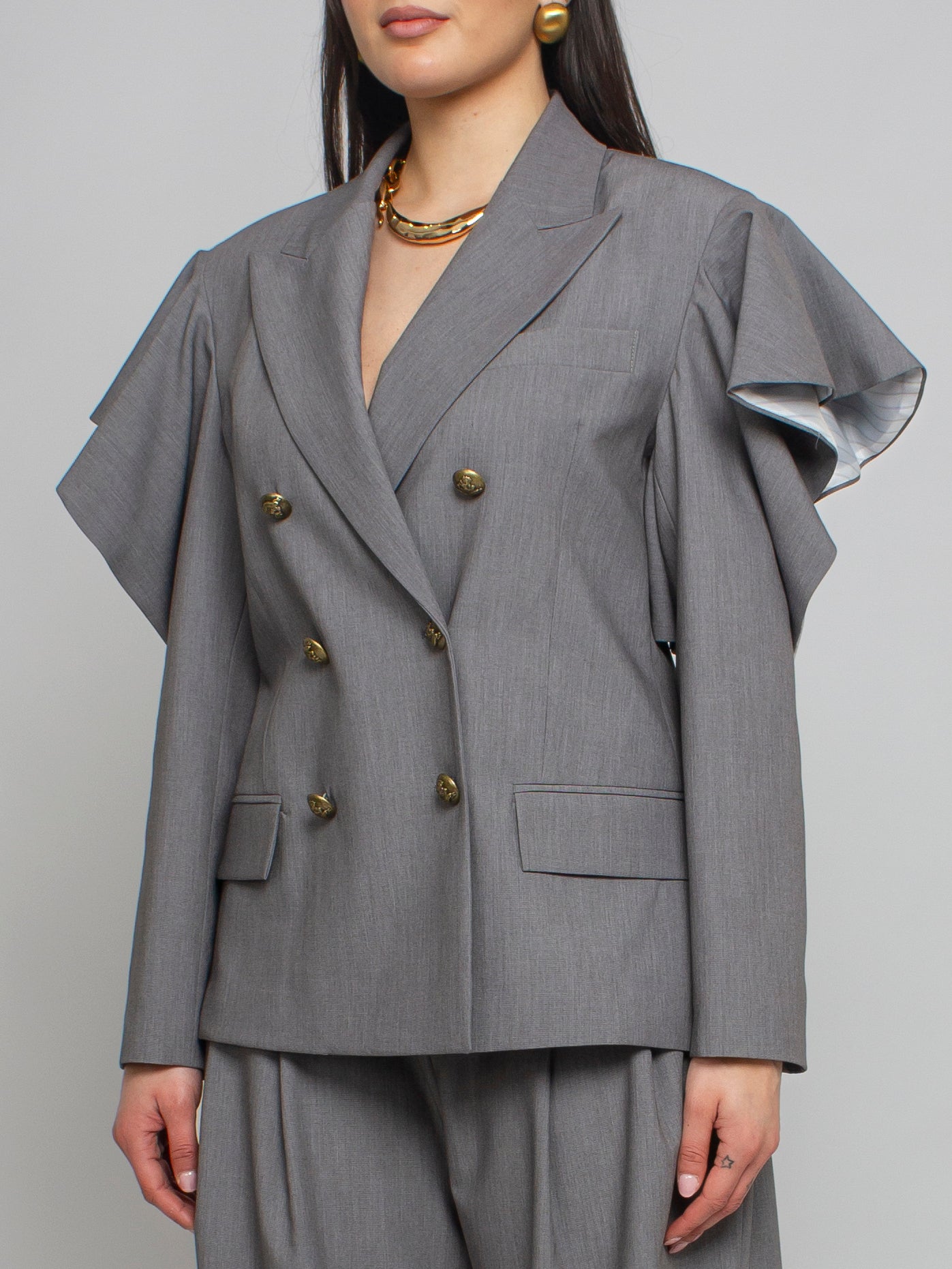 Giacca Doppio Petto con Spalle Scoperte Vicolo