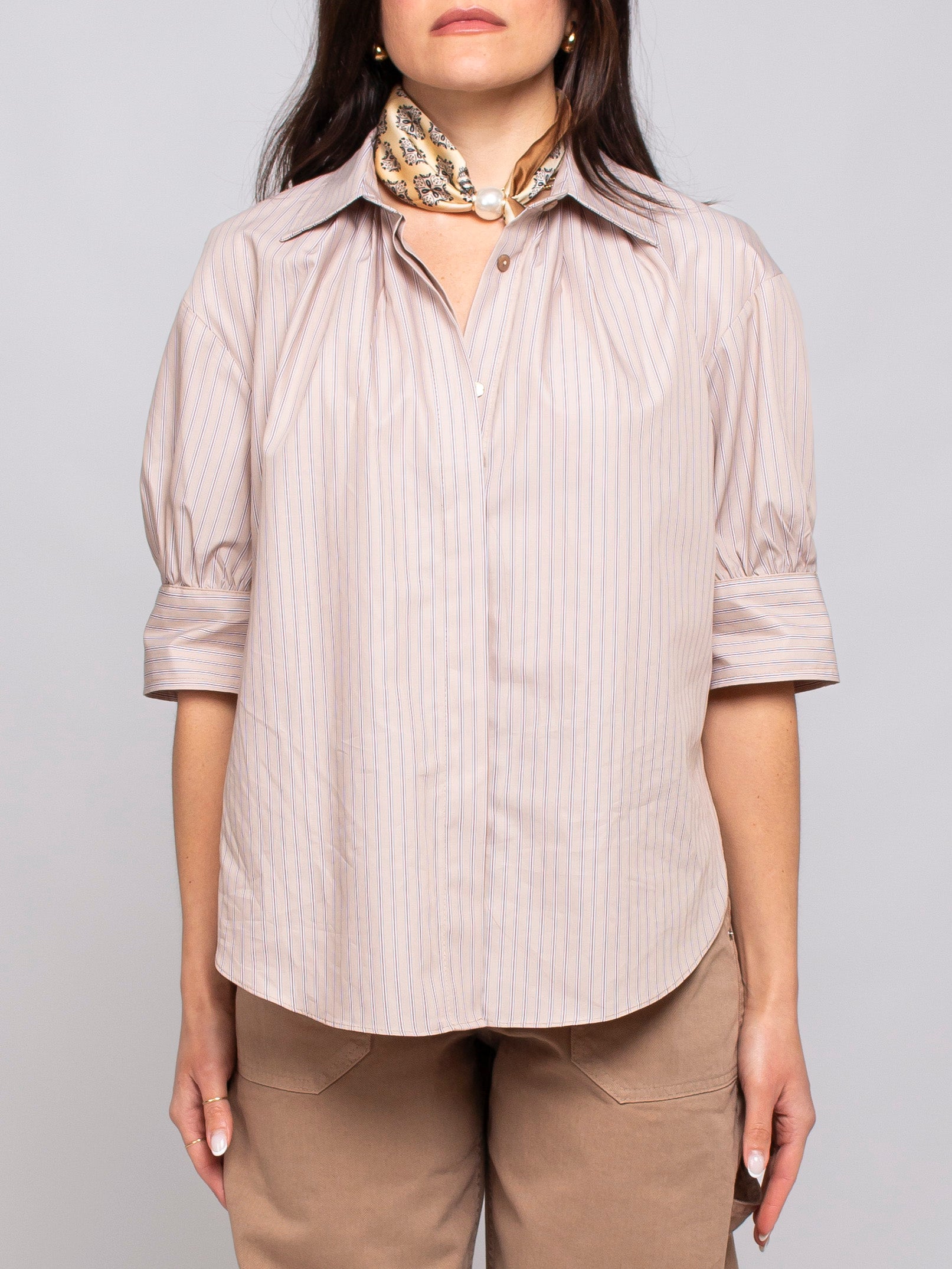 Camicia mezza manica a righe Vicolo