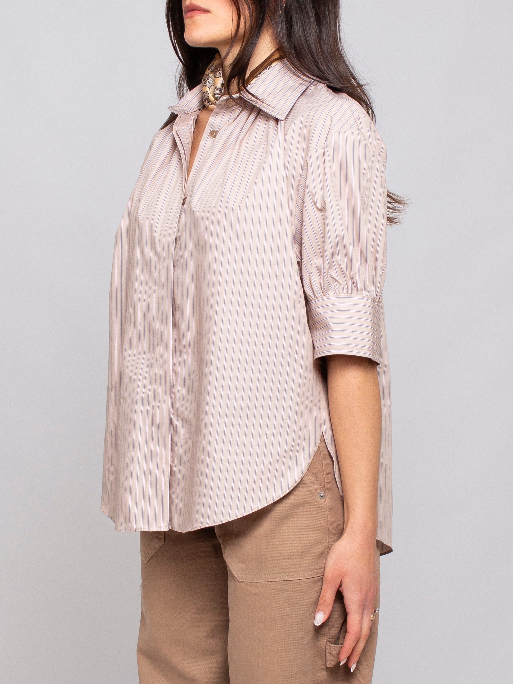 Camicia mezza manica a righe Vicolo