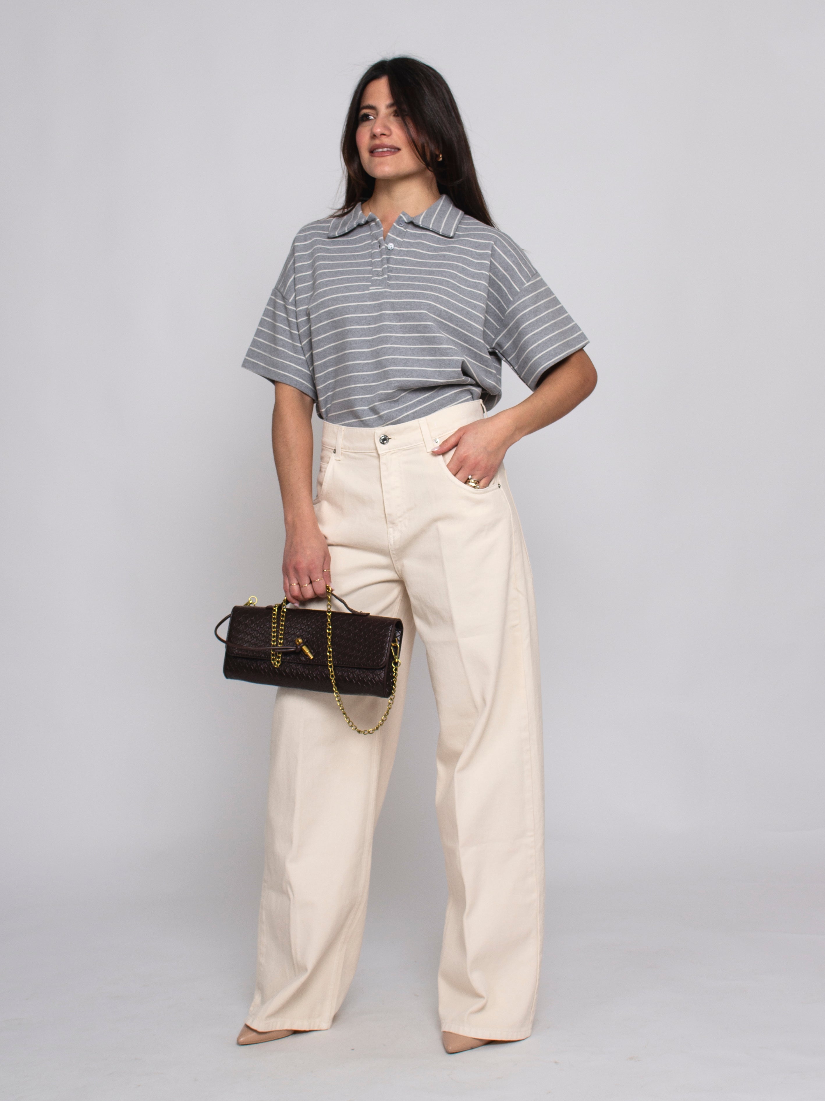 T-Shirt polo a righe Vicolo