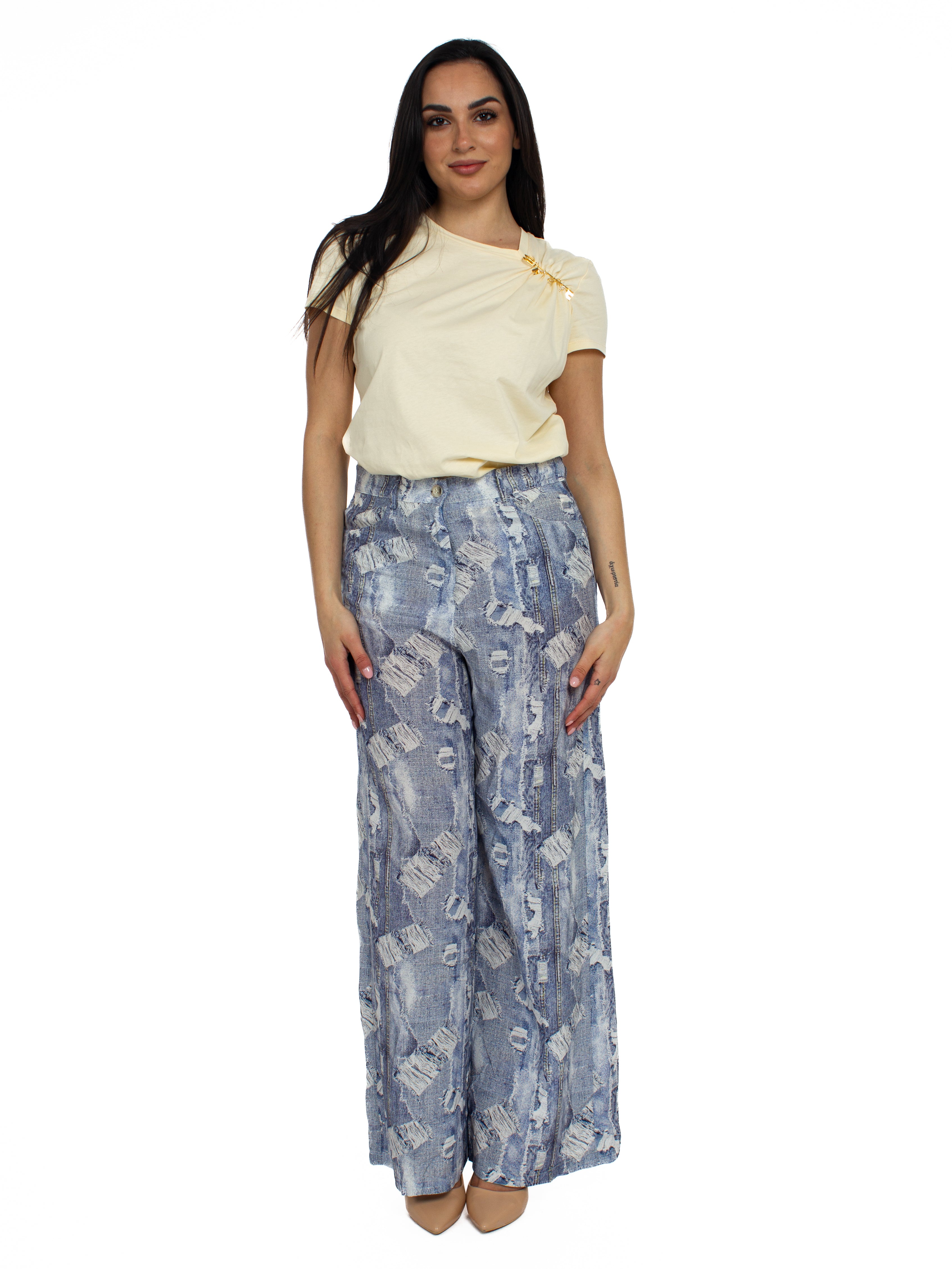 Pantalone fantasia denim Vicolo