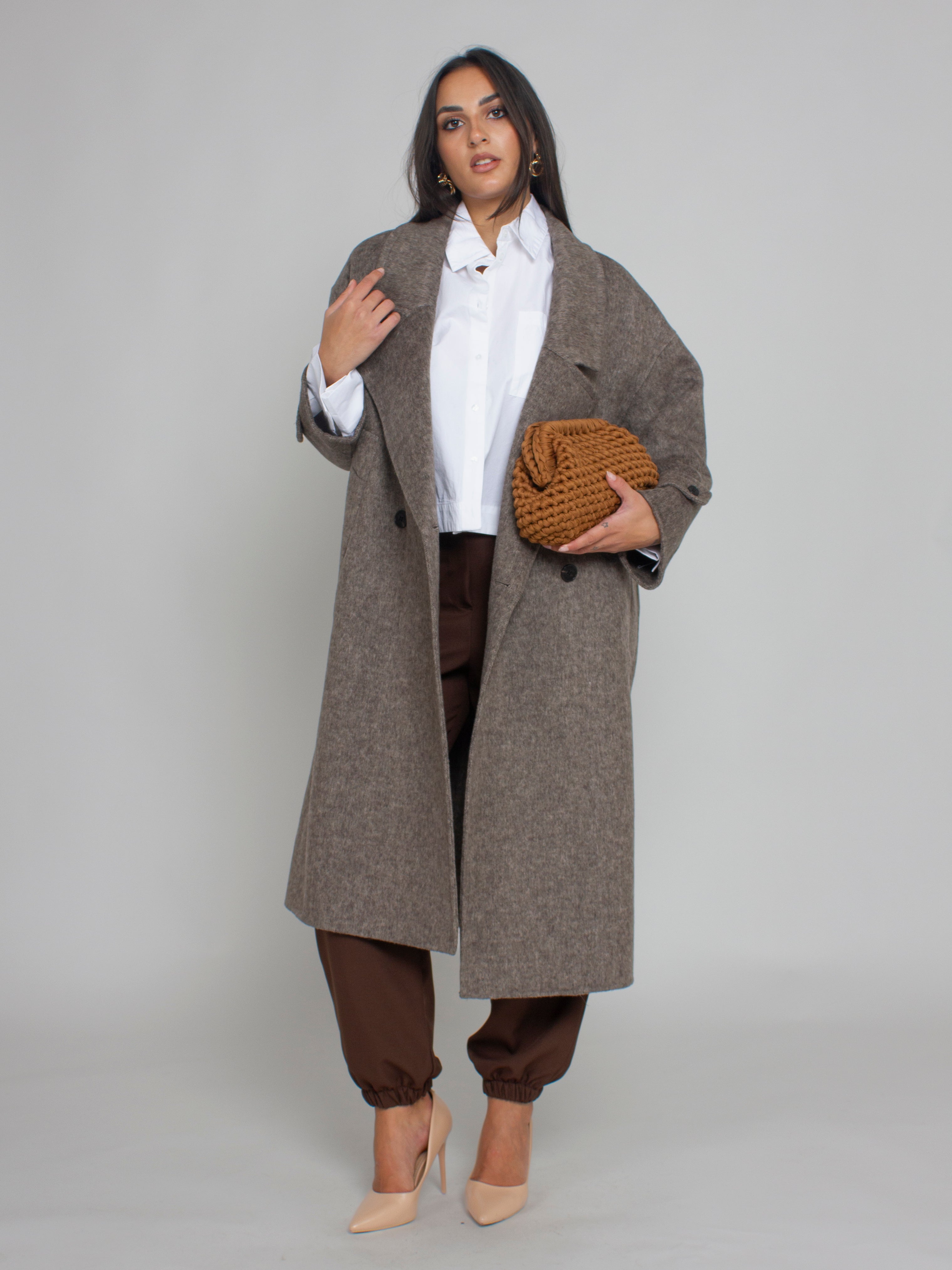 Cappotto Lungo con Tasche Laterali Vicolo