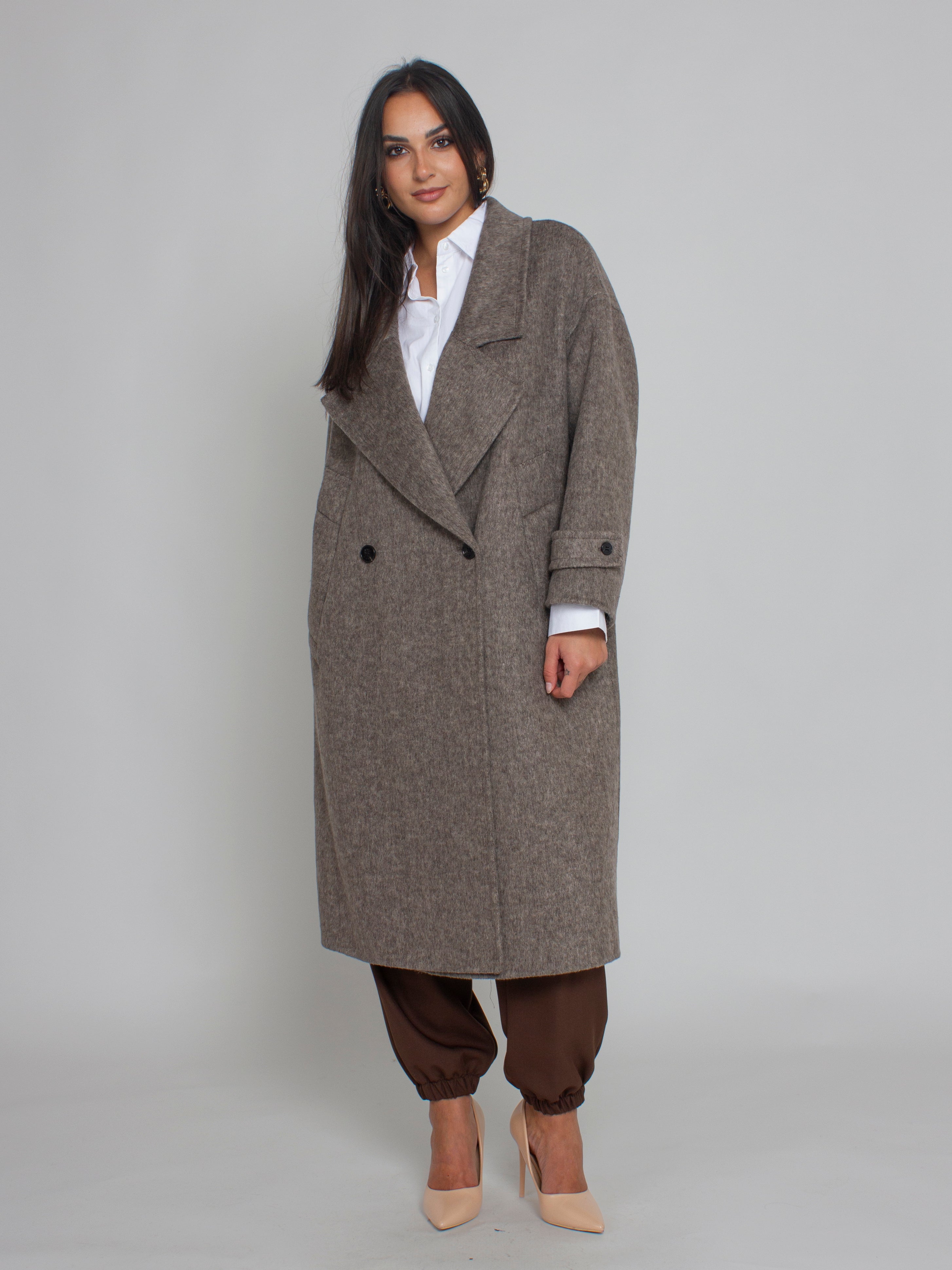 Cappotto Lungo con Tasche Laterali Vicolo