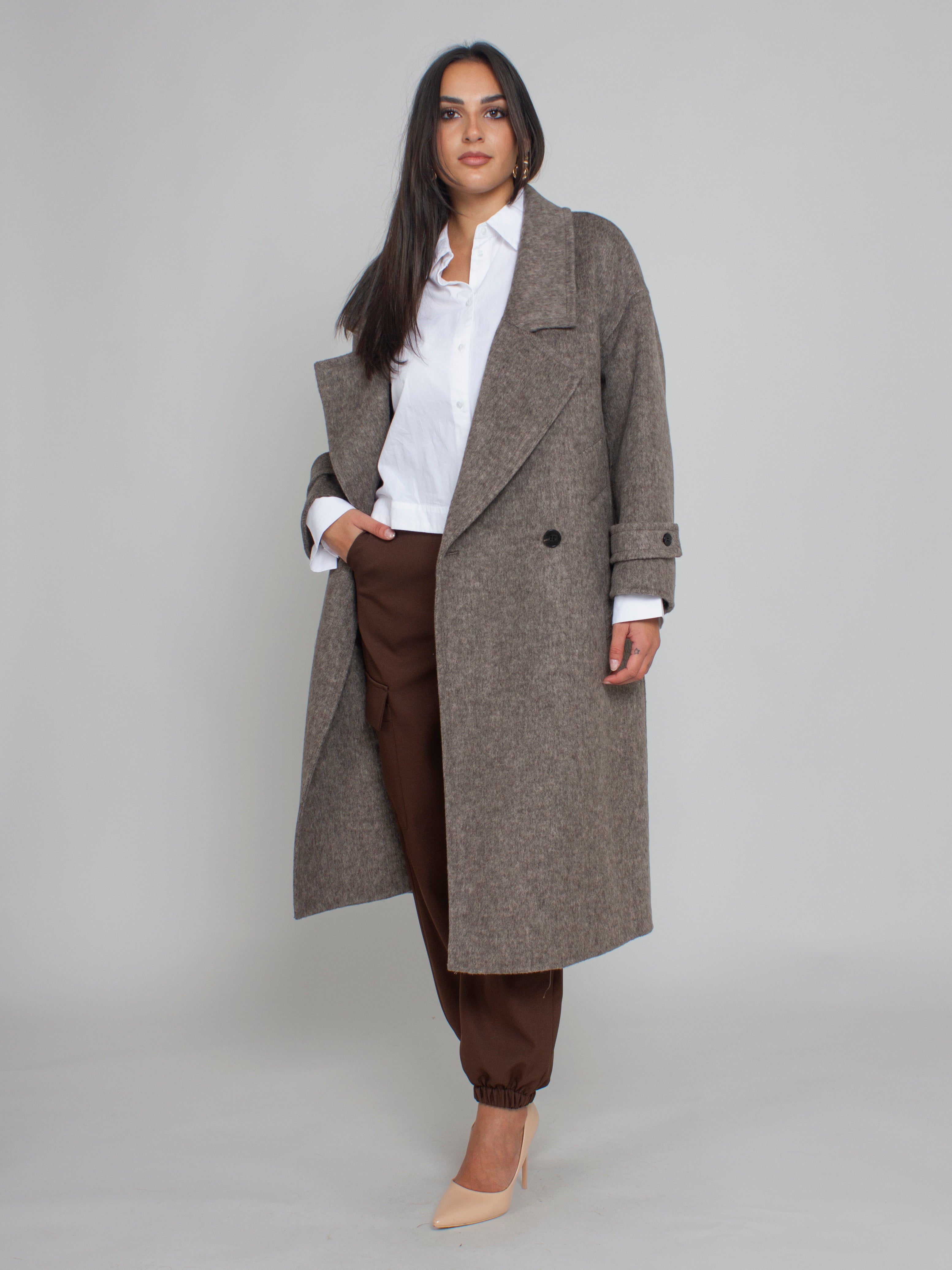 Cappotto Lungo con Tasche Laterali Vicolo