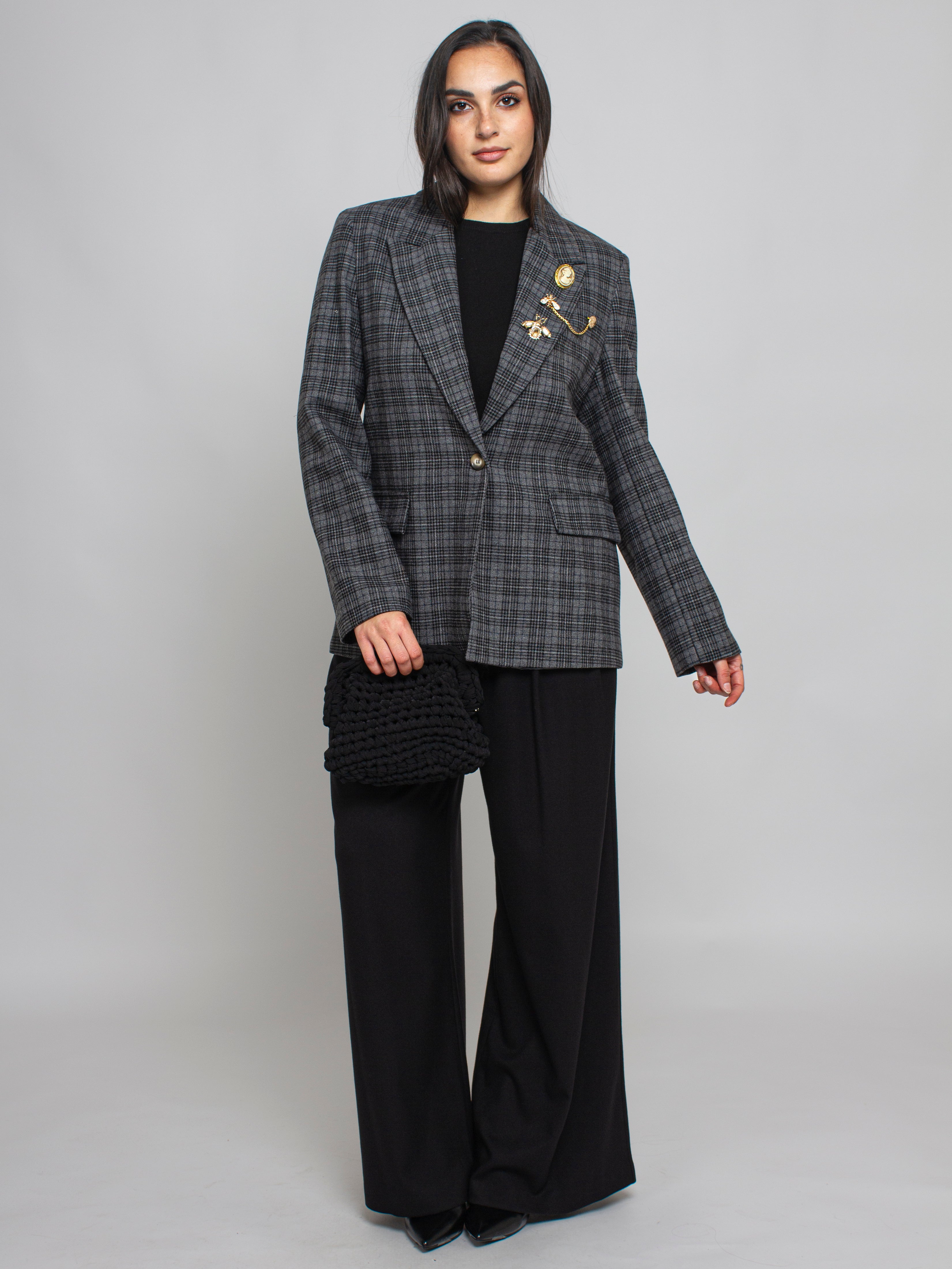 Giacca a Quadri con Spille Vicolo