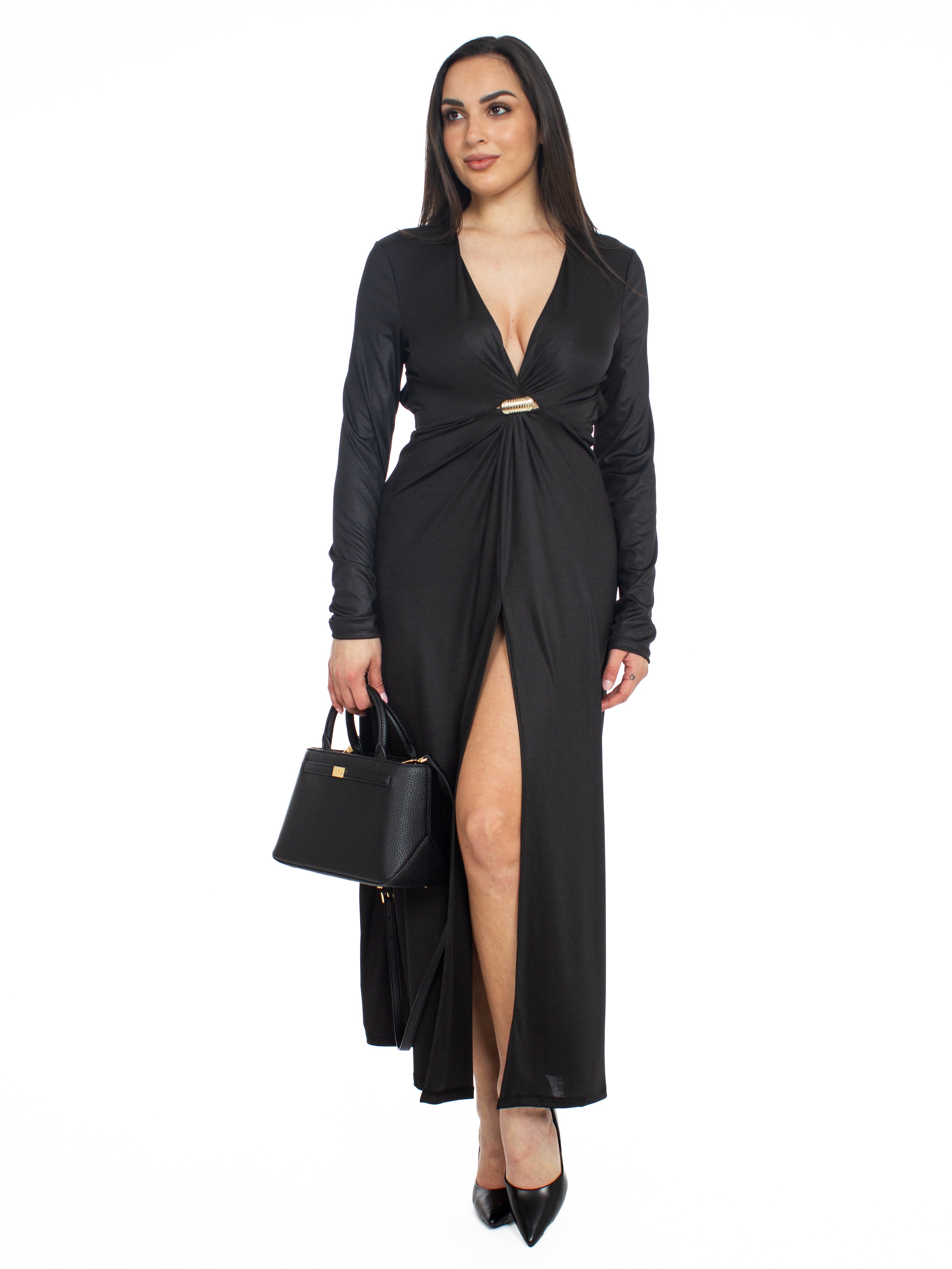 Abito lungo con anello e cut-out sul retro Vicolo