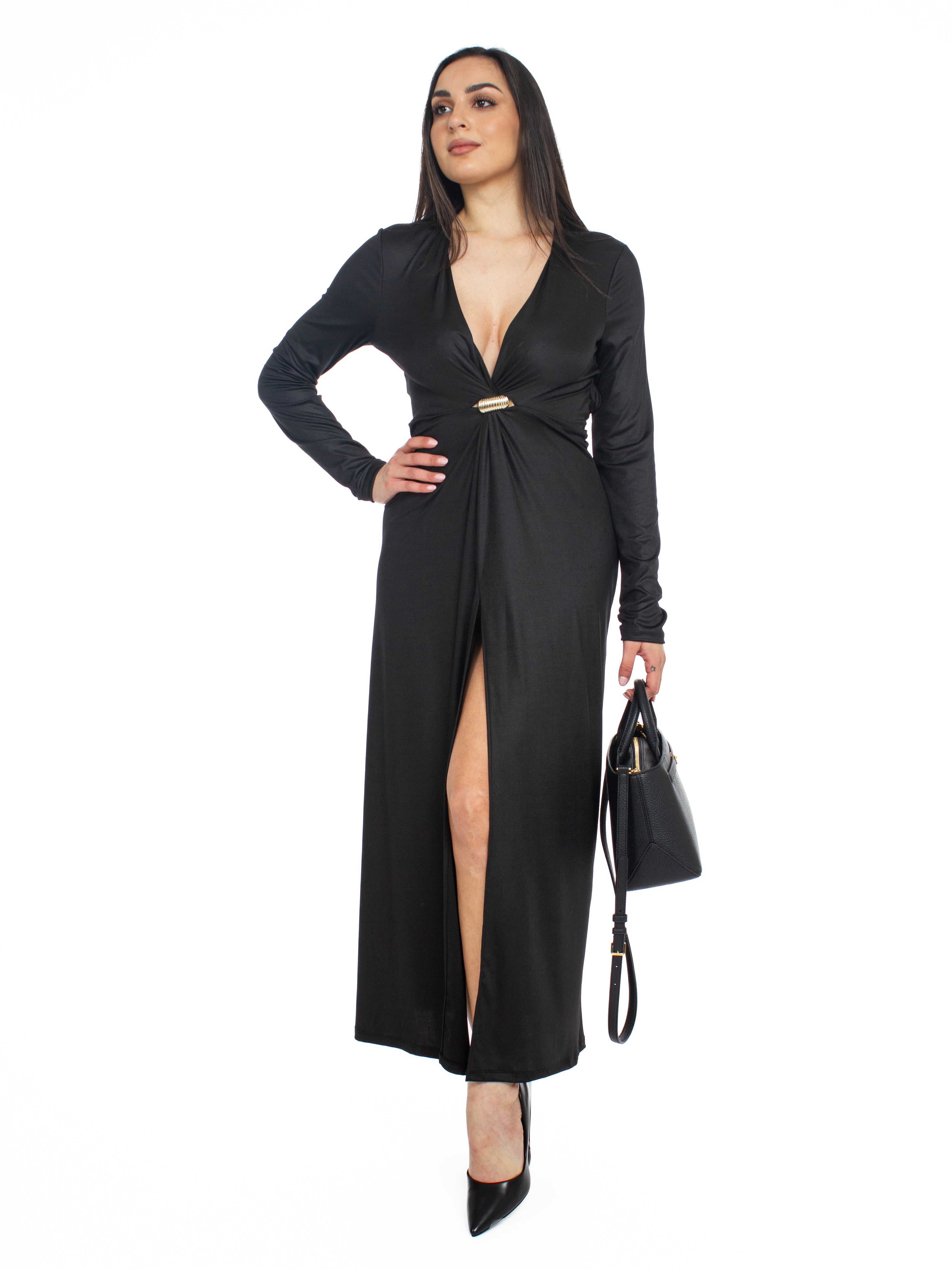 Abito lungo con anello e cut-out sul retro Vicolo