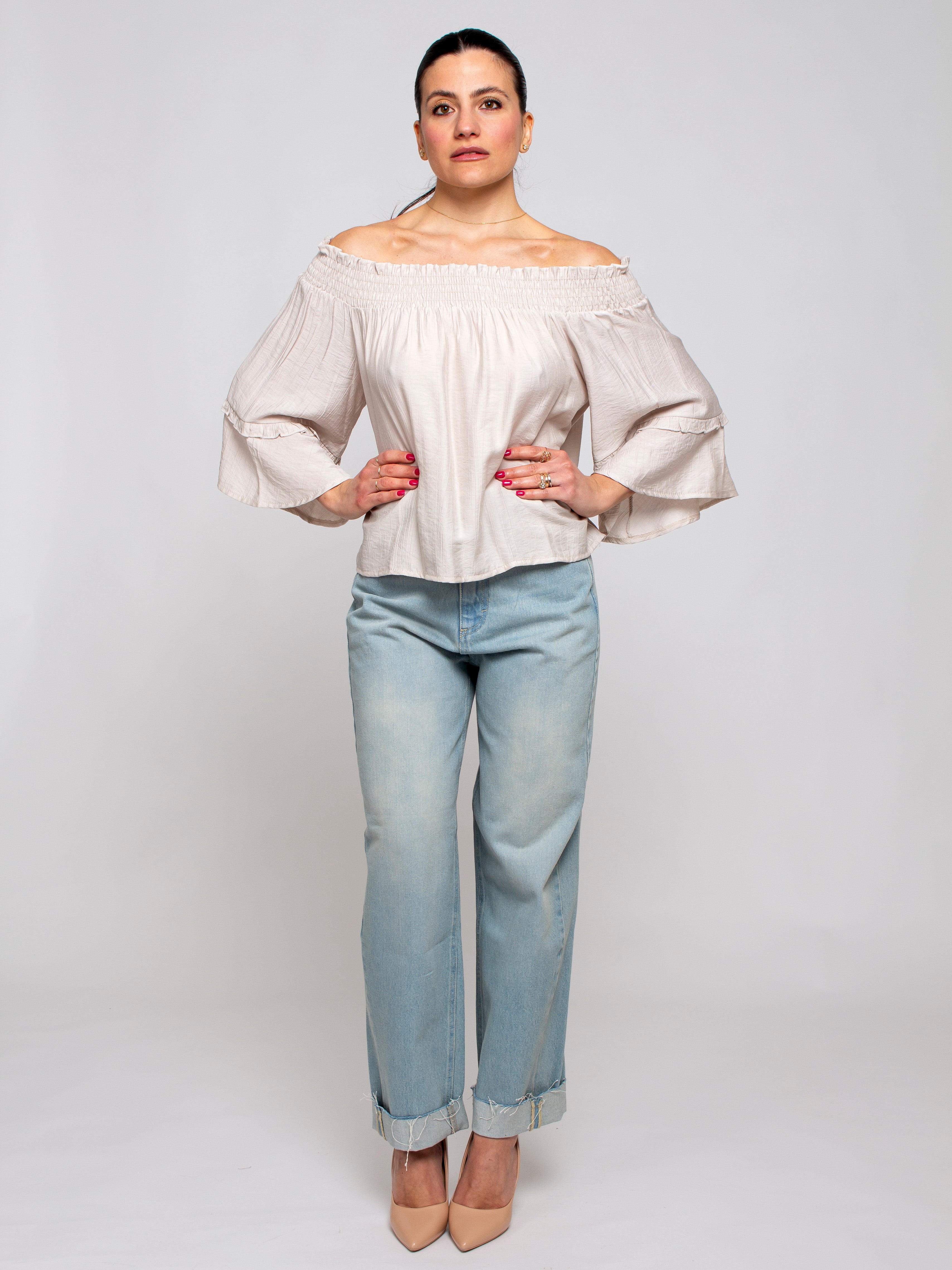 Blusa scollo a barca Two way