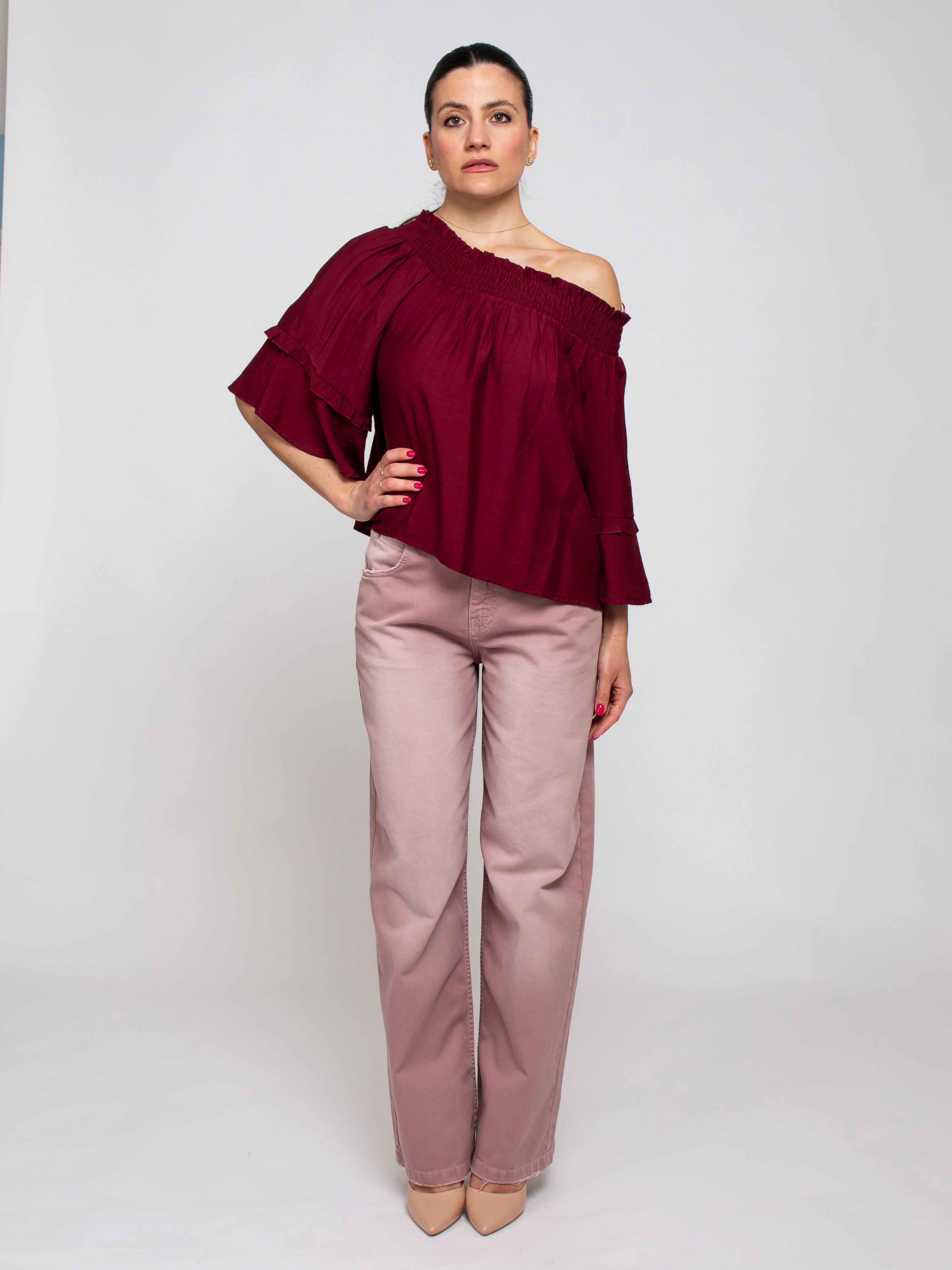 Blusa scollo a barca Two way