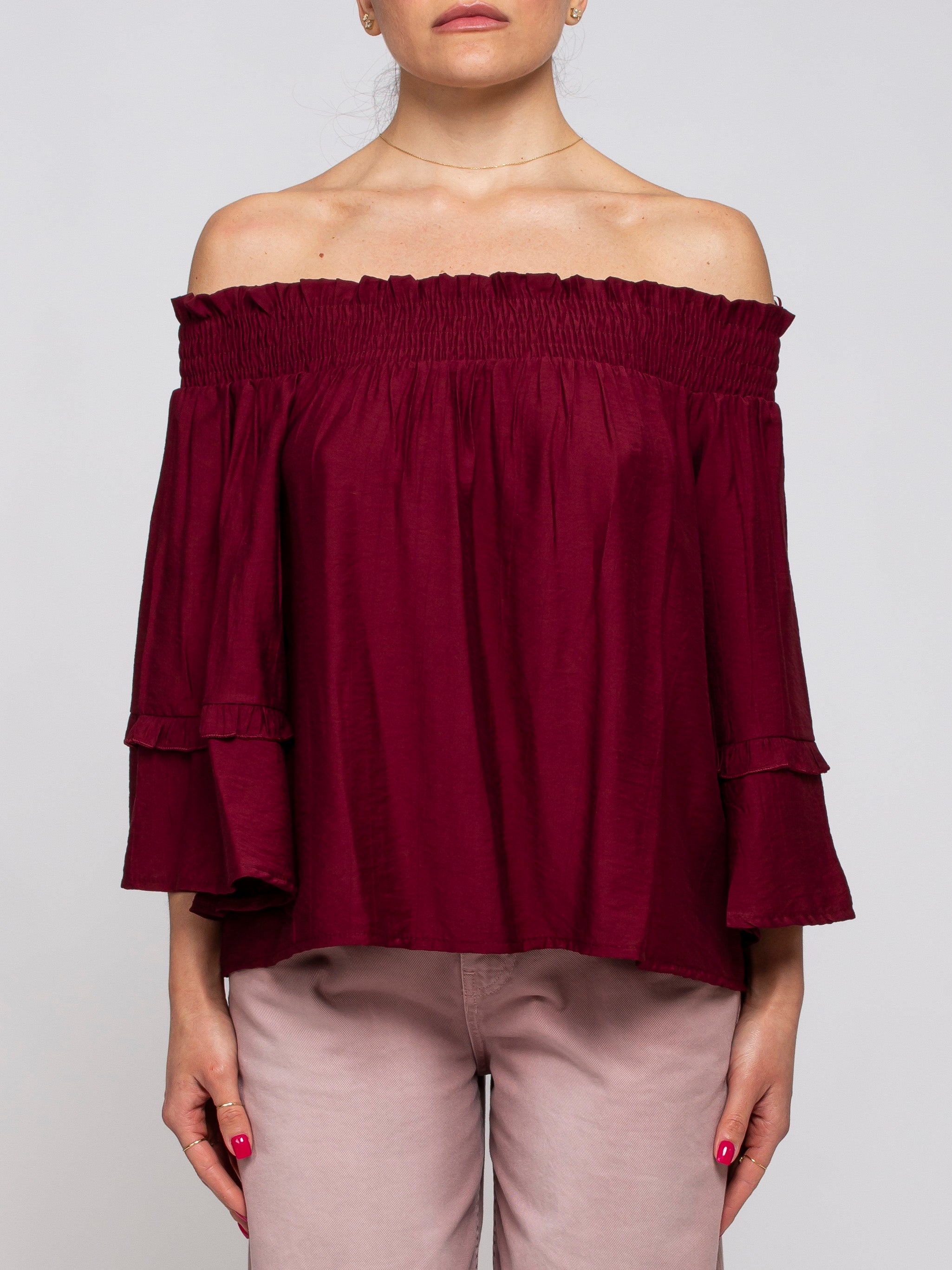 Blusa scollo a barca Two way