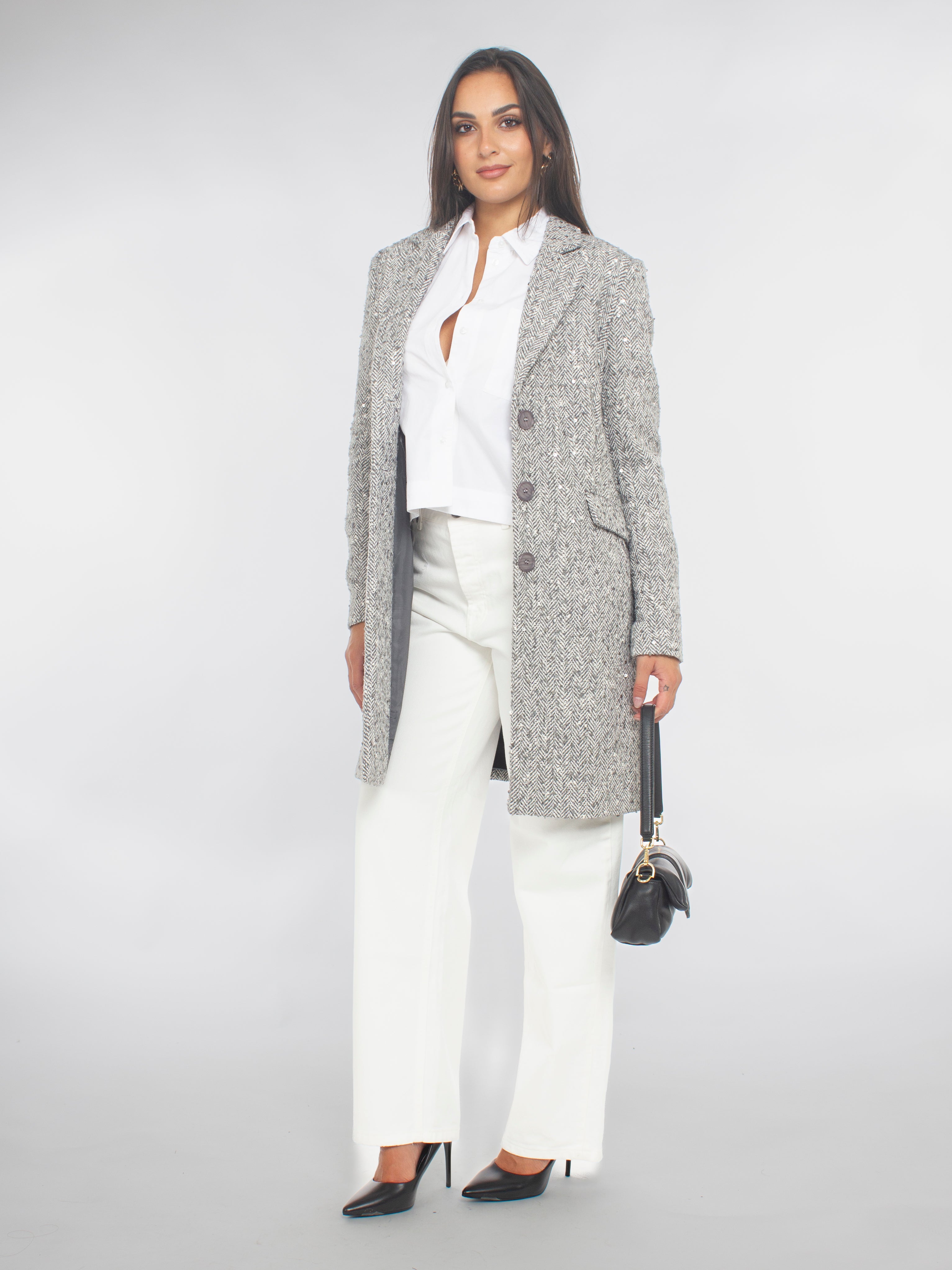 Cappotto Midi Con Paillettes Rinascimento