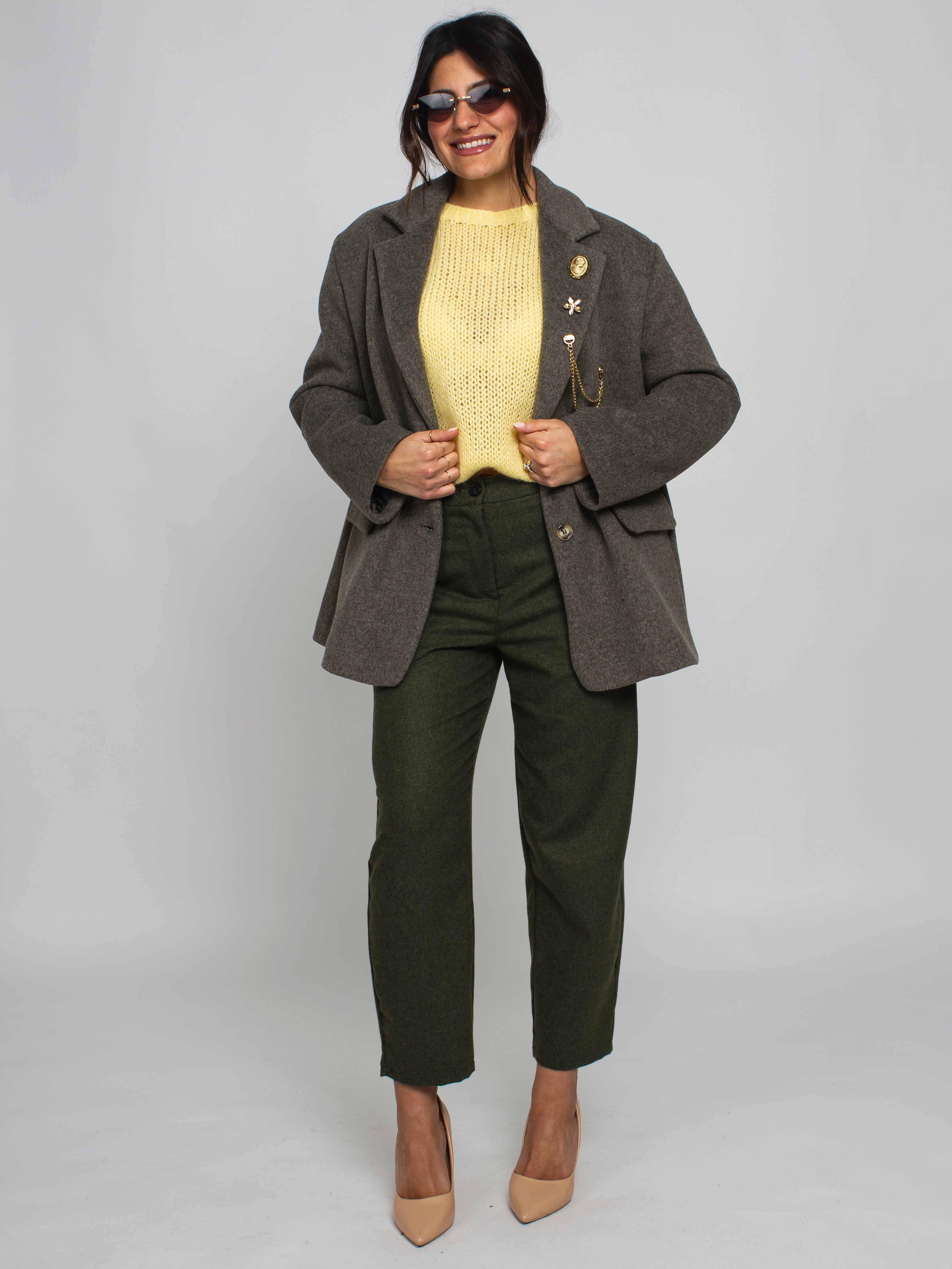 Giacca cappotto over con spille Vicolo