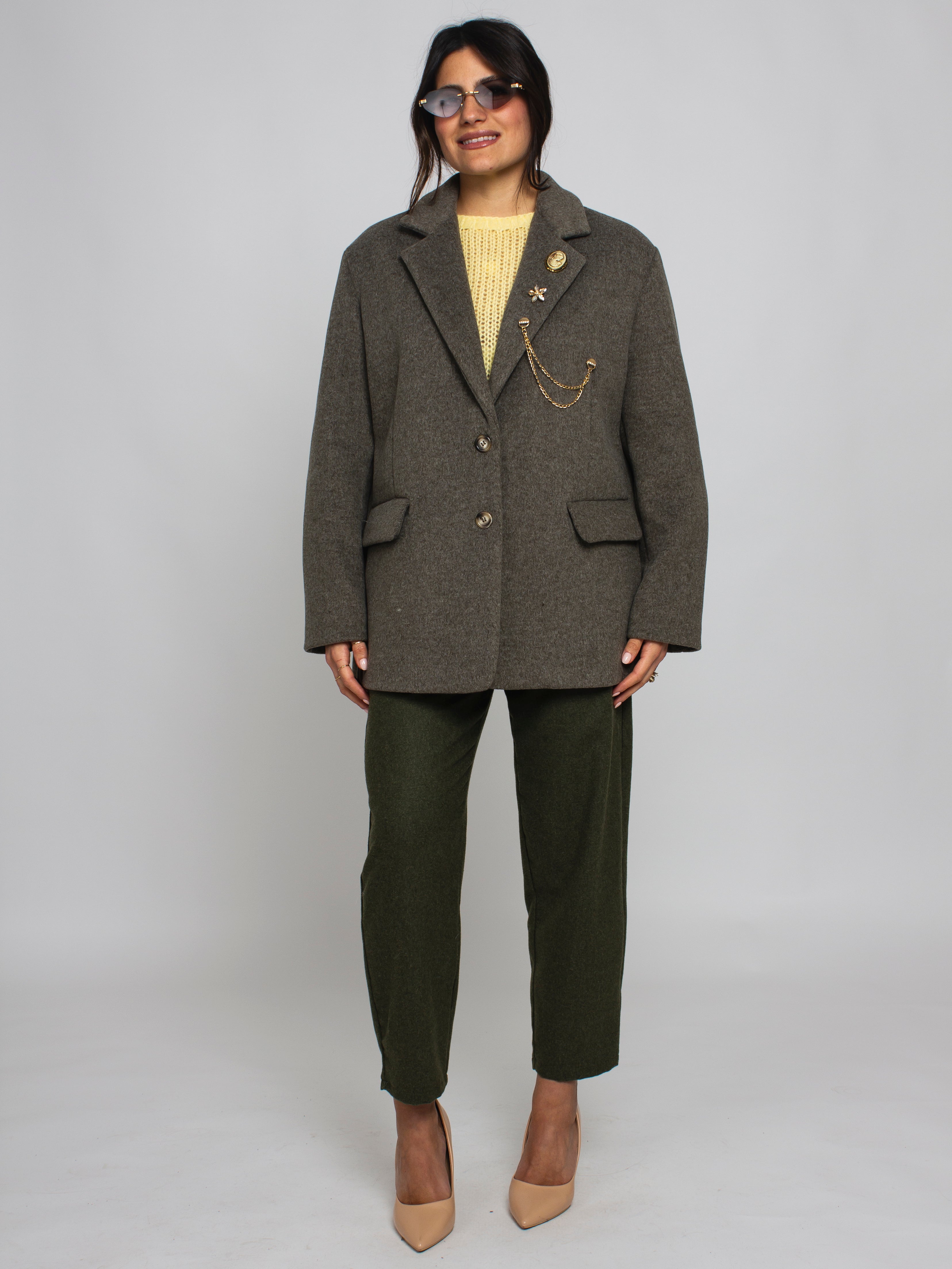 Giacca cappotto over con spille Vicolo