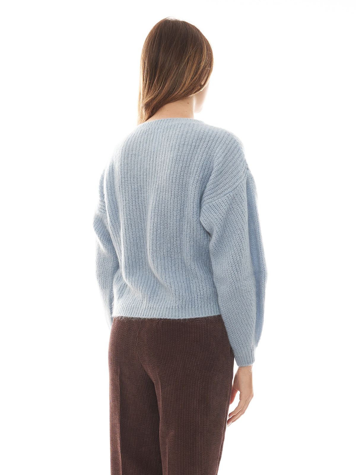 Maglia girocollo in mohair con pietre Vicolo