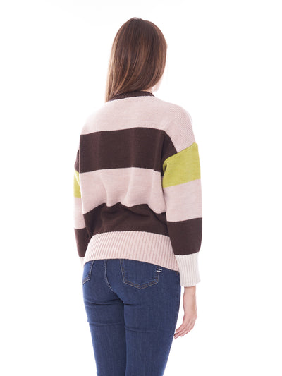 Maglione a righe con rosa Vicolo