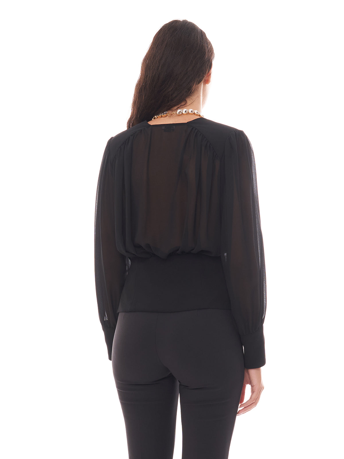 Blusa in georgette con baschina Elisabetta Franchi