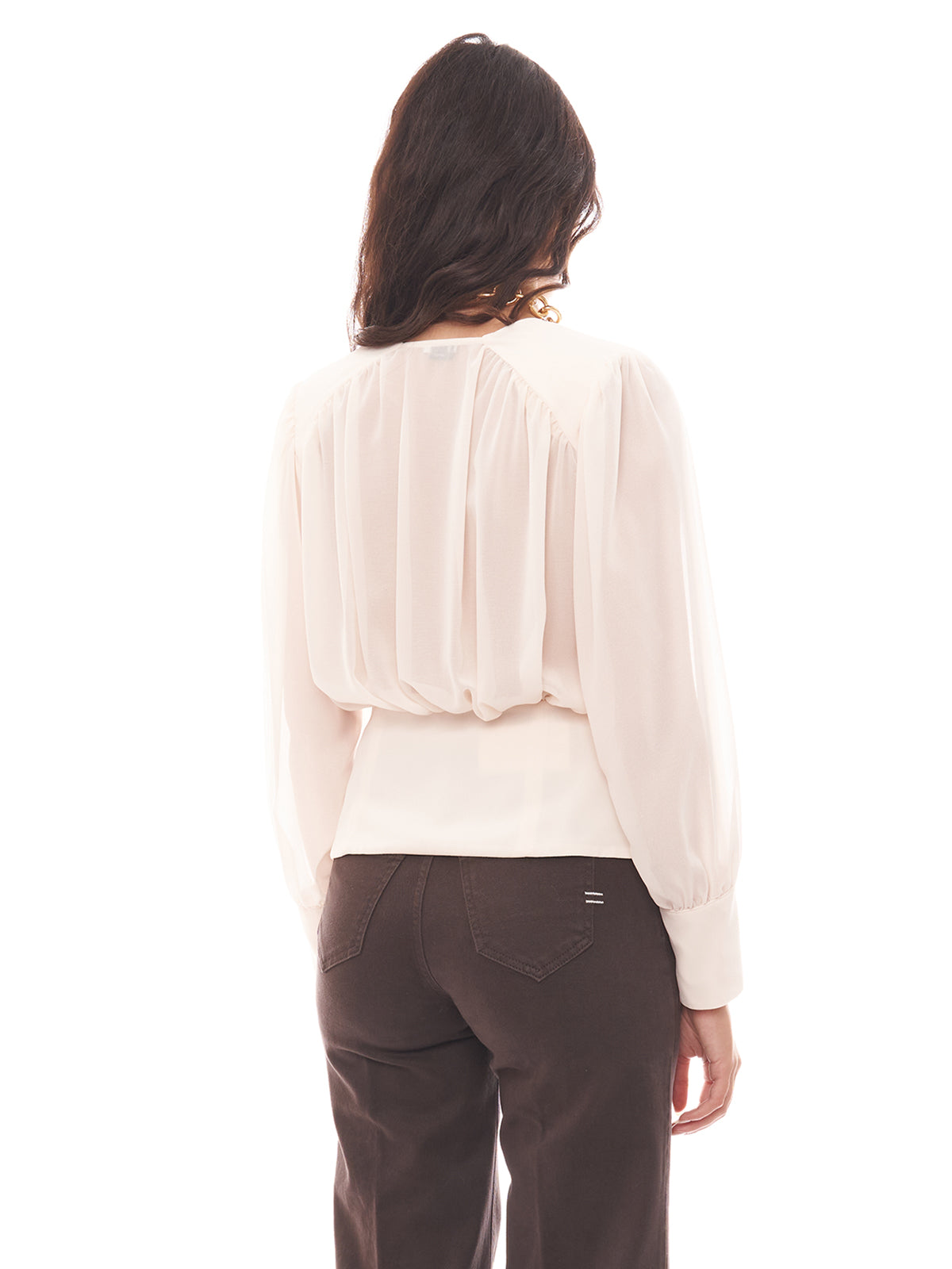 Blusa in georgette con baschina Elisabetta Franchi