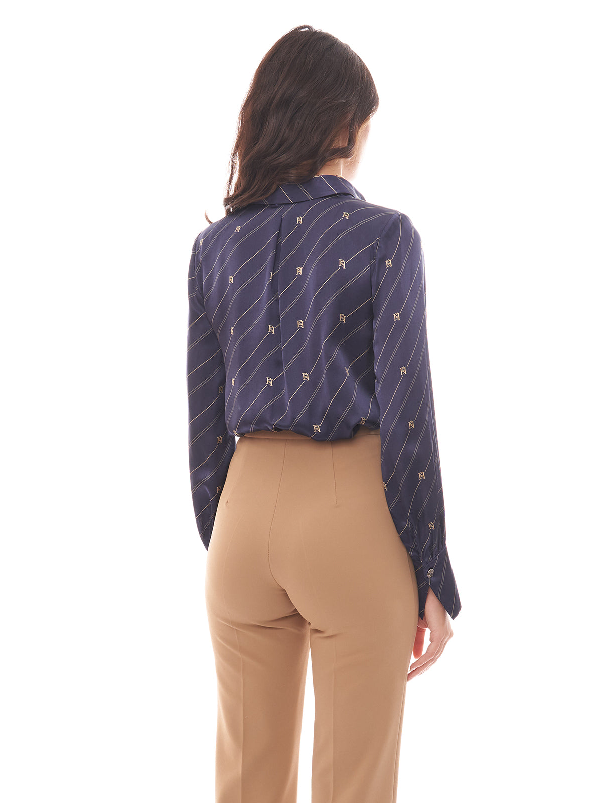 Camicia body in georgette di seta stampata Elisabetta Franchi