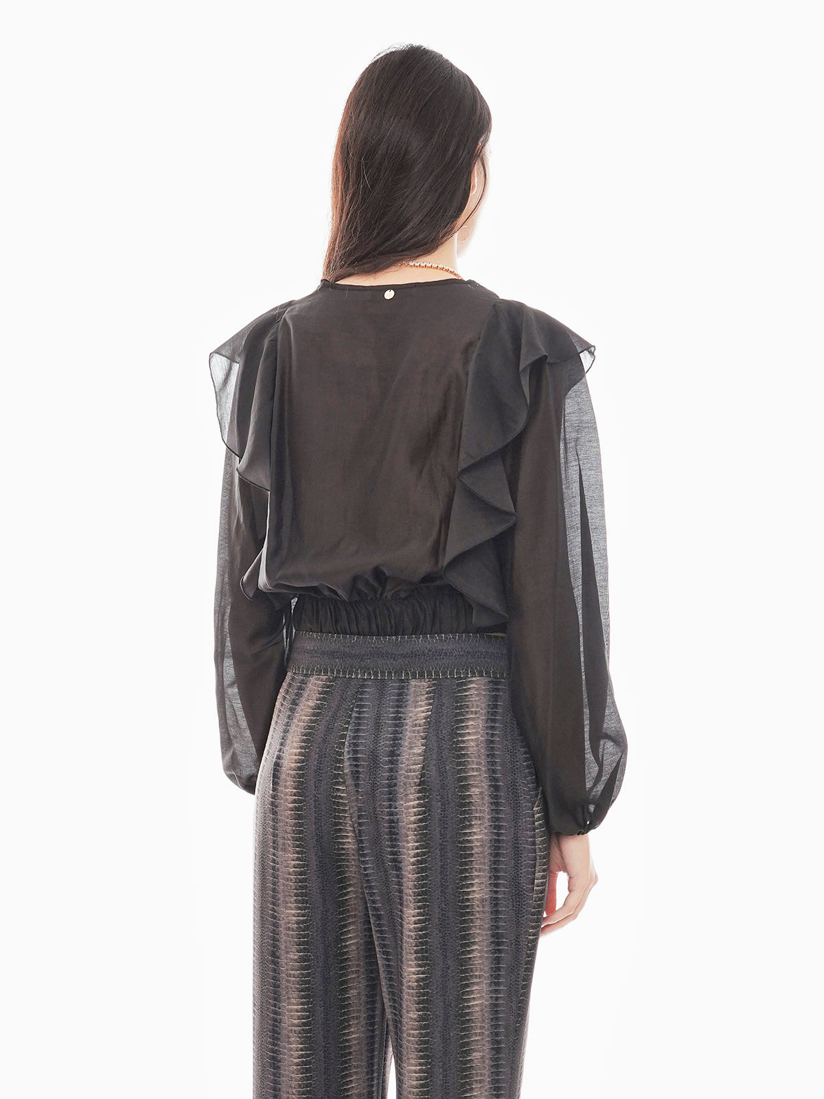 Blusa semi trasparente con voile Rinascimento