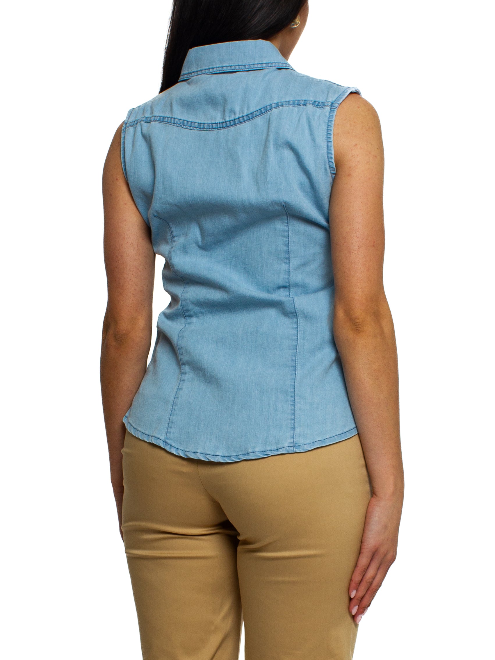 Camicia smanicata con strass Rinascimento